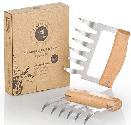 Buddys Fleischgabel "Buddy´s BBQ" Pulled Prok Krallen aus Edelstahl mit Gri günstig online kaufen