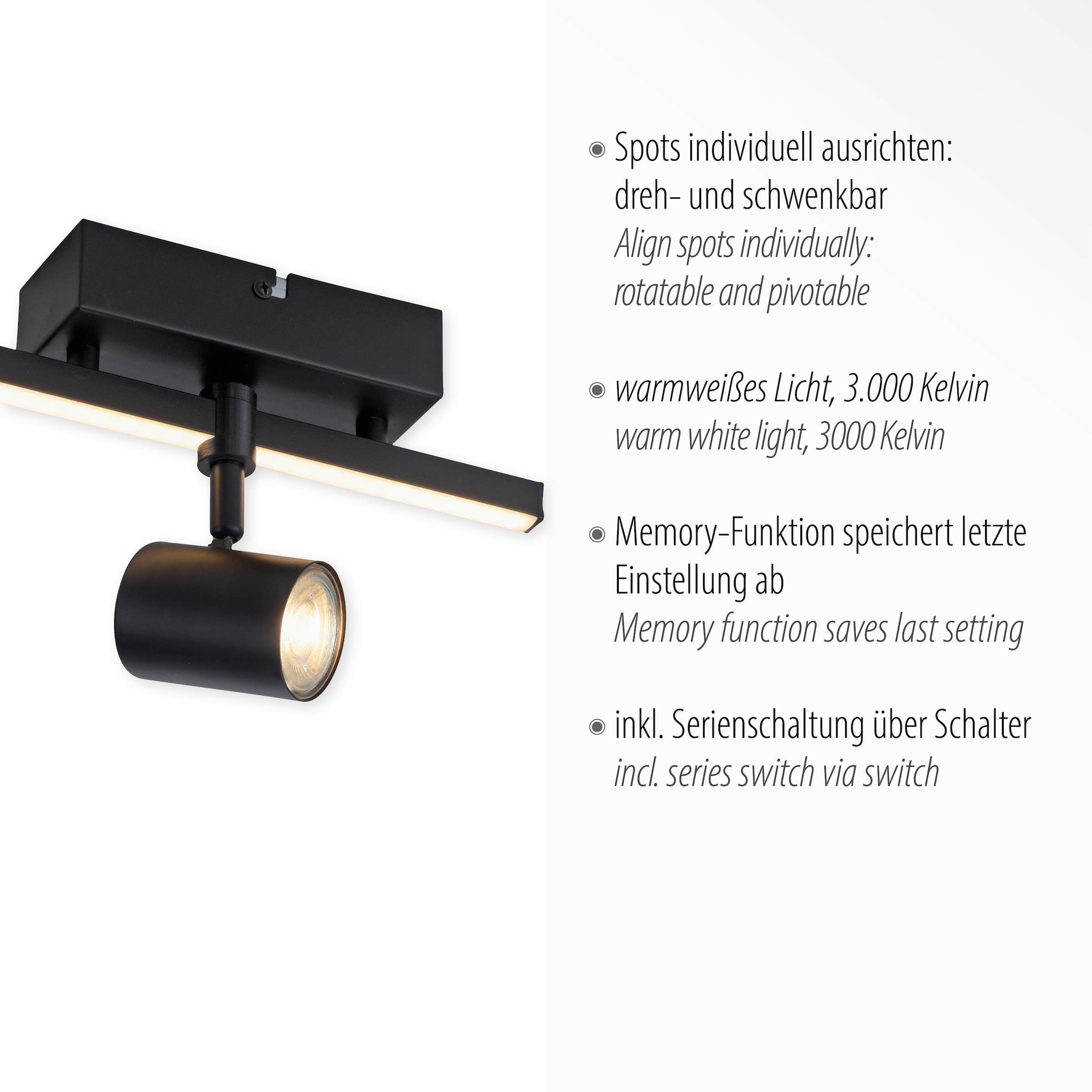 Paul Neuhaus Wandleuchte »BARIK«, 2 kaufen BAUR LED, | steuerbar flammig-flammig, separat (Schalter)
