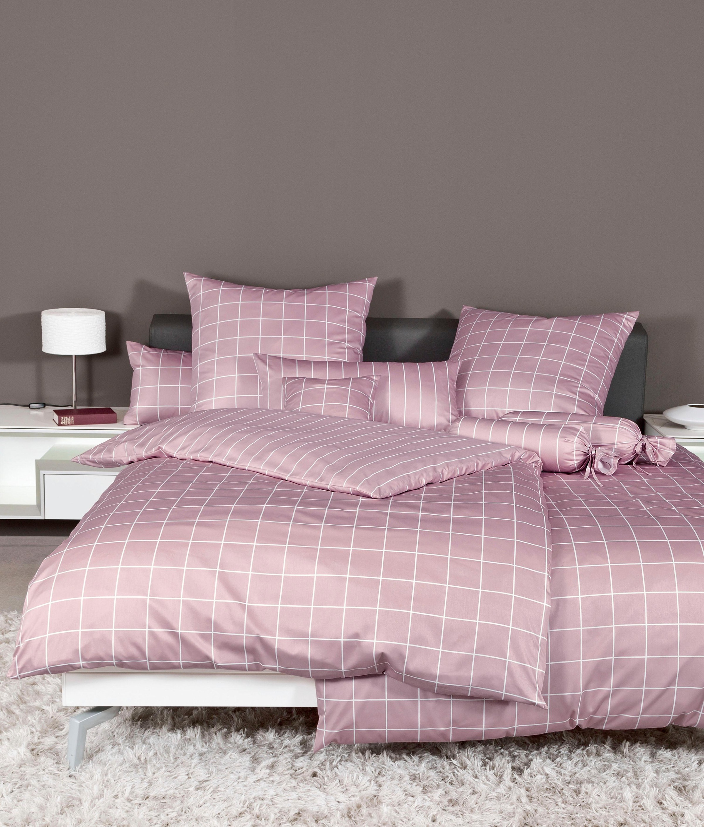 Wendebettwäsche JANINE, pink, Mako-Satin, Obermaterial: 100% Baumwolle, Bettwäsche, "modernclassic 39025", mit Reißverschluss, 100% Baumwolle, mit
