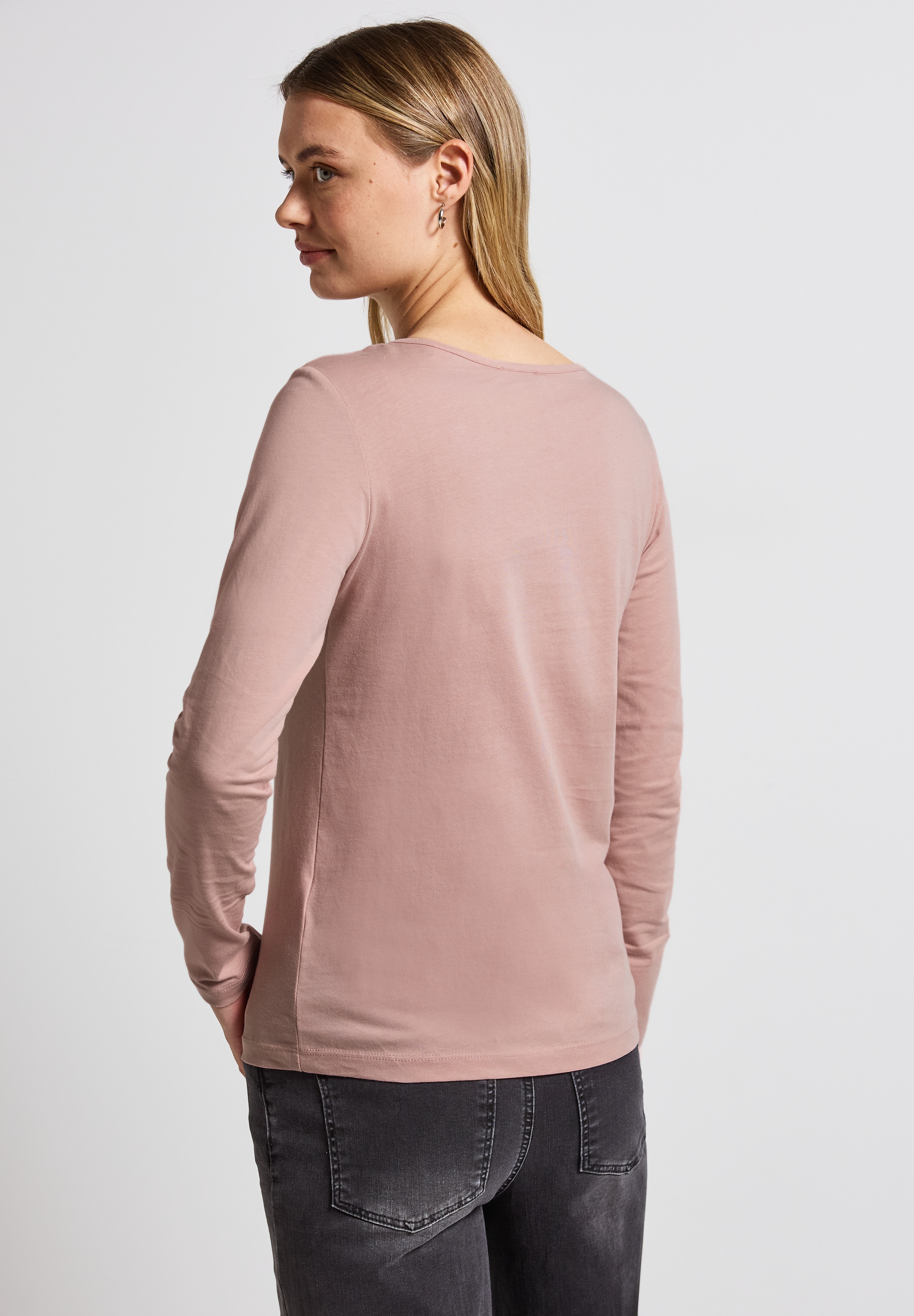 STREET ONE Langarmshirt aus reiner Baumwolle