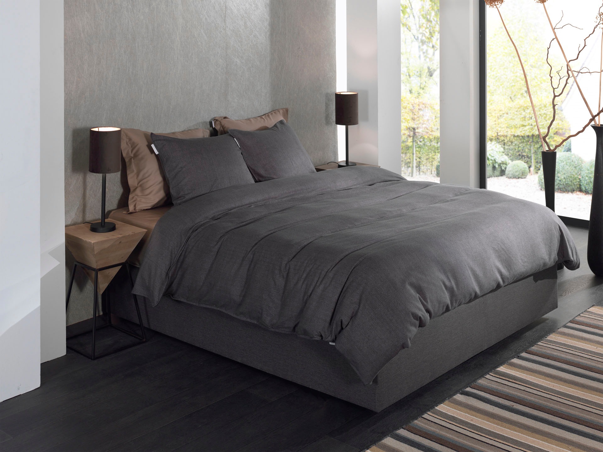 Heckett & Lane Bettwäsche »Spina« 2 Stk. Fischgrät Muster, 100% Baumwolle ab 135x200 cm.