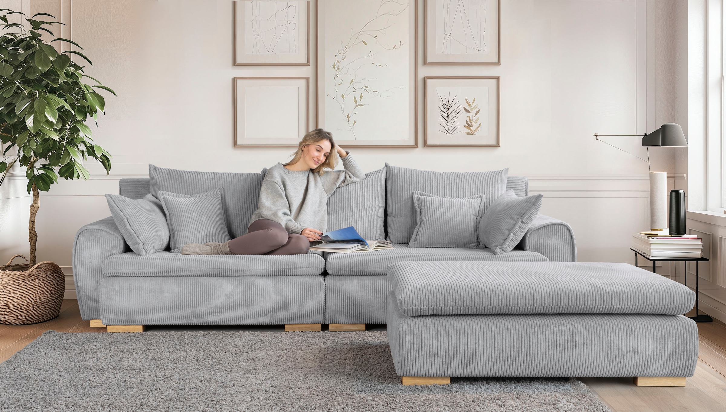 Home affaire Big-Sofa »Cara Mia«, Breite 275 cm, Cord-Bezug