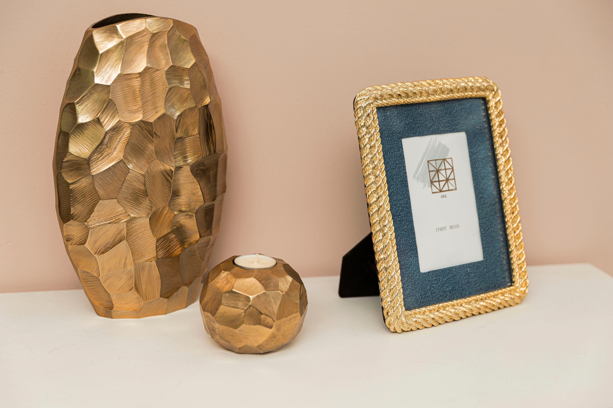 gold«, mit Fotorahmen, Myflair Möbel »Galina, | Accessoires cm BAUR 10x15 blauem Passepartout, Bildformat bestellen & Bilderrahmen