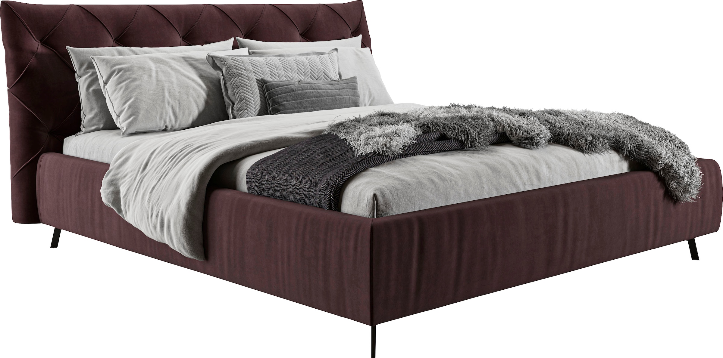 Home affaire "Elloree, in 4 Breiten bis 200cm, auch in Leder" Kopfteilhöhe 105 cm, belastbar bis 280 kg, auch in Überlänge 220cm