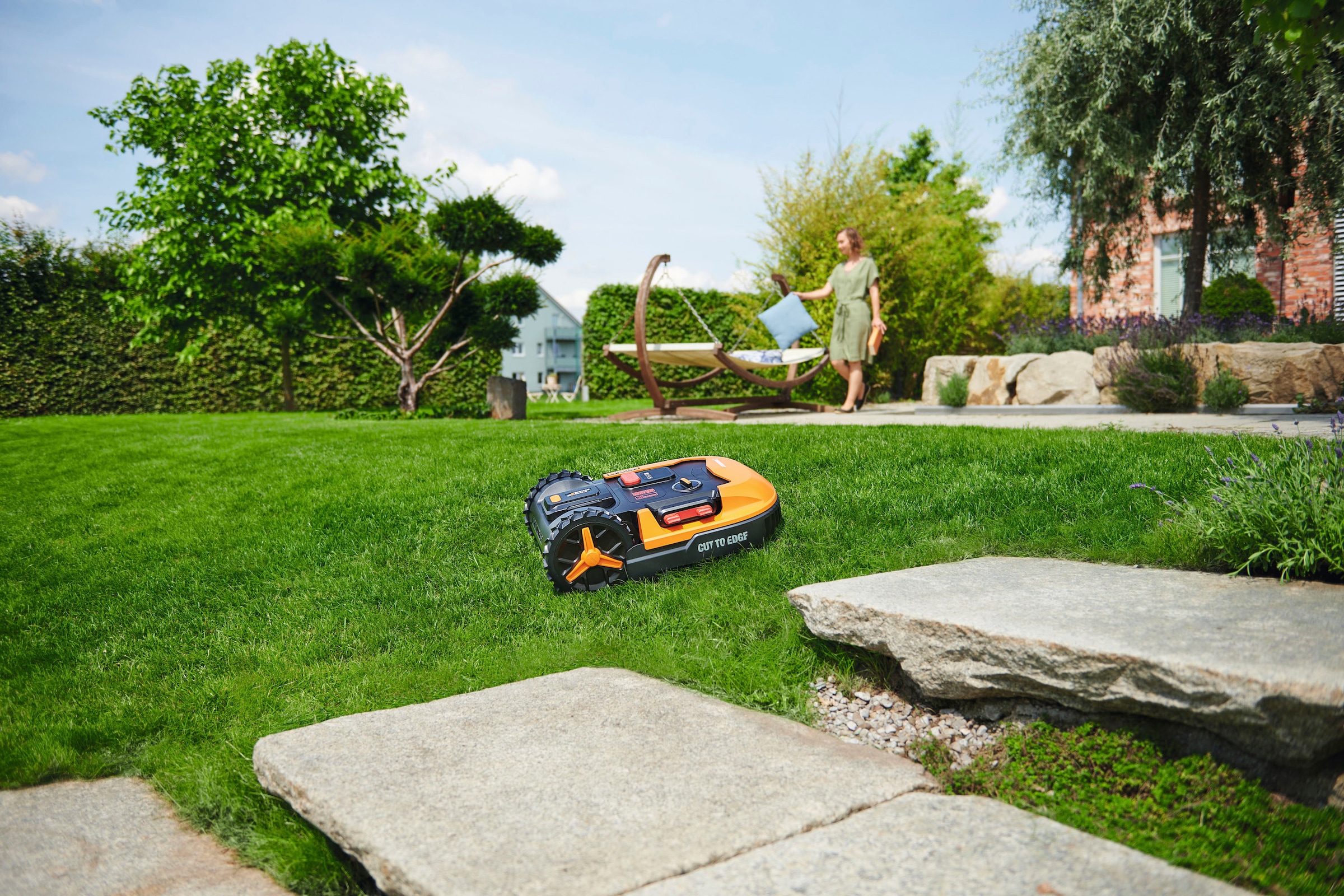 Worx Rasenmähroboter »Landroid L1000«, (Set), 1000m², 20V/4Ah, 20cm/30-60mm, WiFi/Bluetooth, Cut to edge, PowerShare