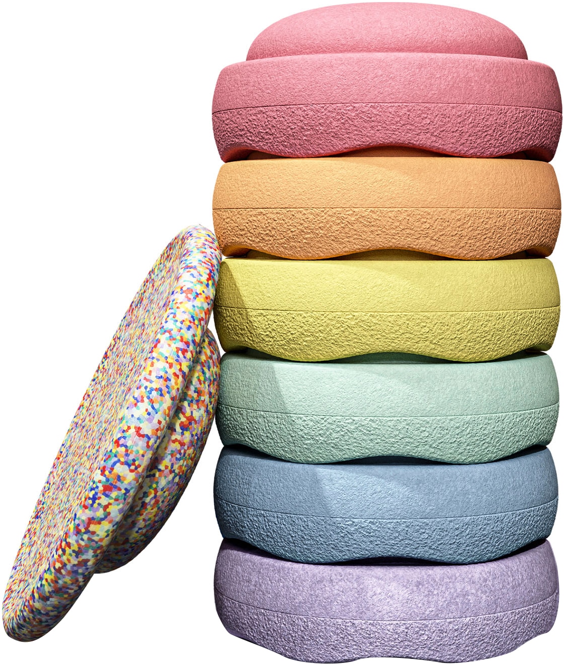 "Balancetrainer STAPELSTEIN ""Stapelstein Rainbow Set pastel"", bunt (pastel), Balancetrainer, Kinder, B/H/L: 12cm Ø 27,5cm, Polypropylen, inklusive