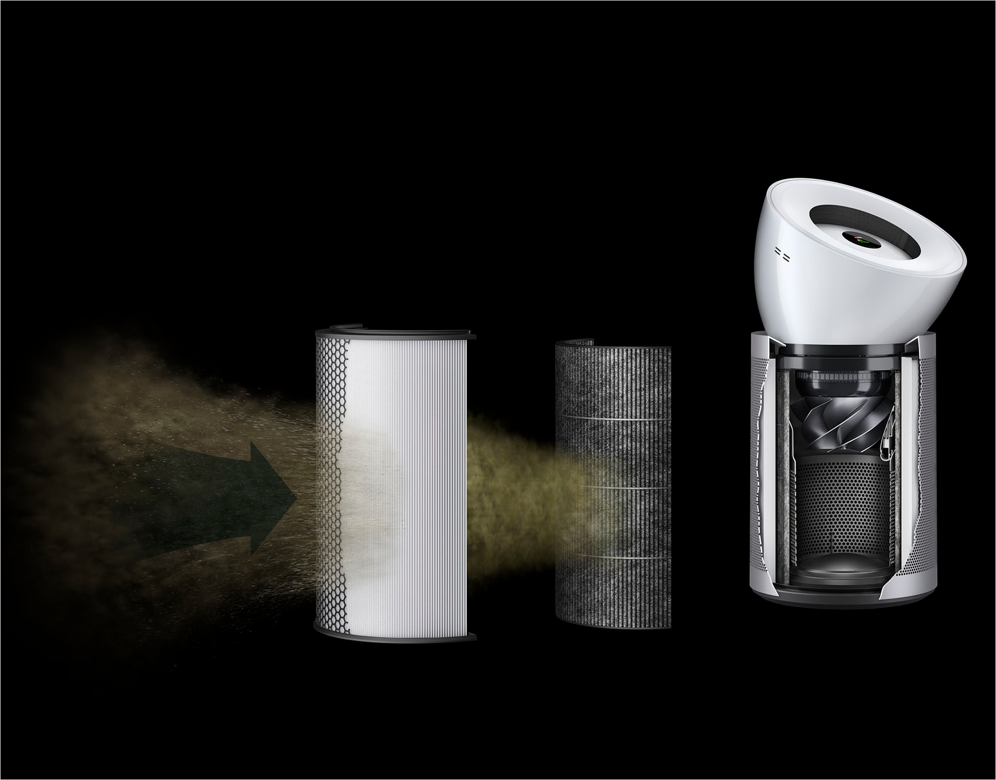 DYSON Luftreiniger »Big+Quiet G, Dysons bislang leisester, leistungsstärkster Luftreiniger« erhöht bei Bedarf automatisch die Luftstromgeschwindigkeit