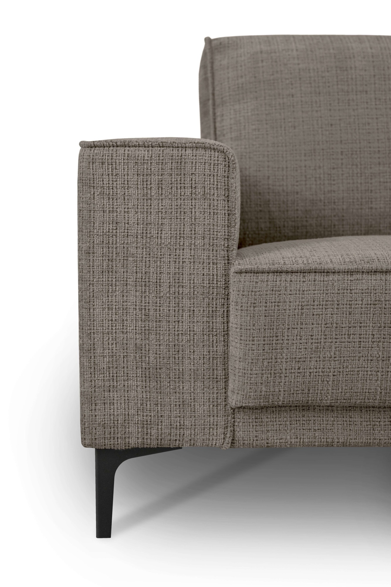 Places of Style 3-Sitzer »3er Sofa Oland, Struktur, Flachgewebe, Luxus-Microfaser, Boucle«, 224 cm, Wellenunterfederung, Skandi-Design, Metallfüße