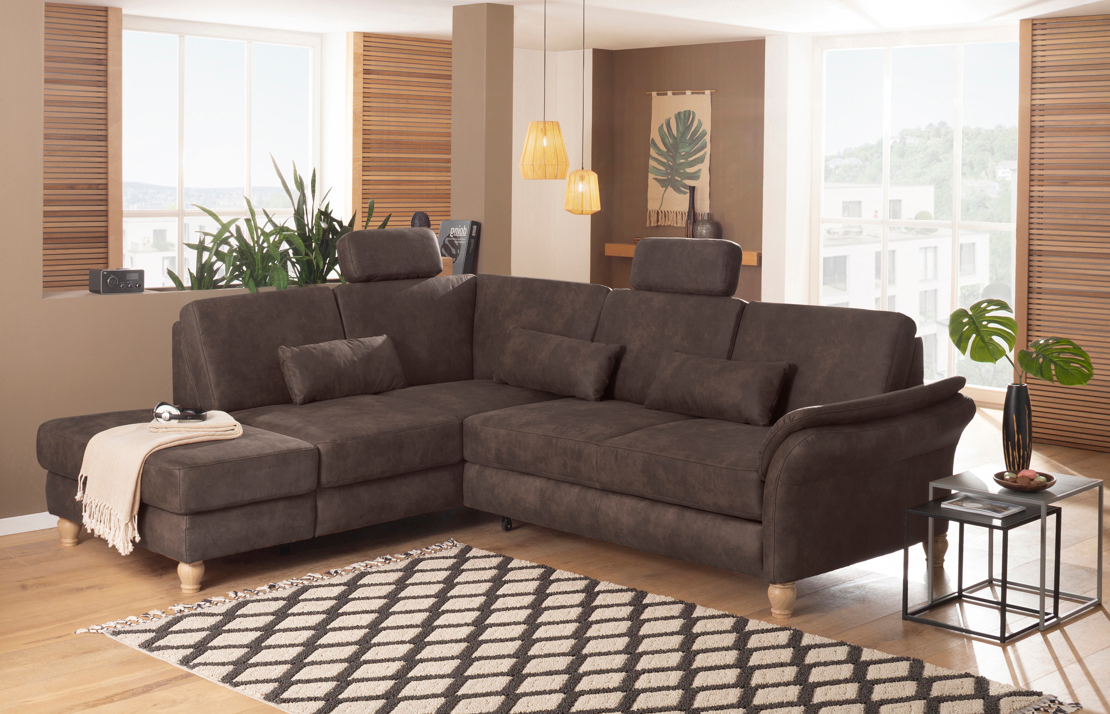 Home affaire Ecksofa "Palace L-Form" incl. Sitztiefenverstellung, wahlweise mit Schlaffunktion und Stauraum