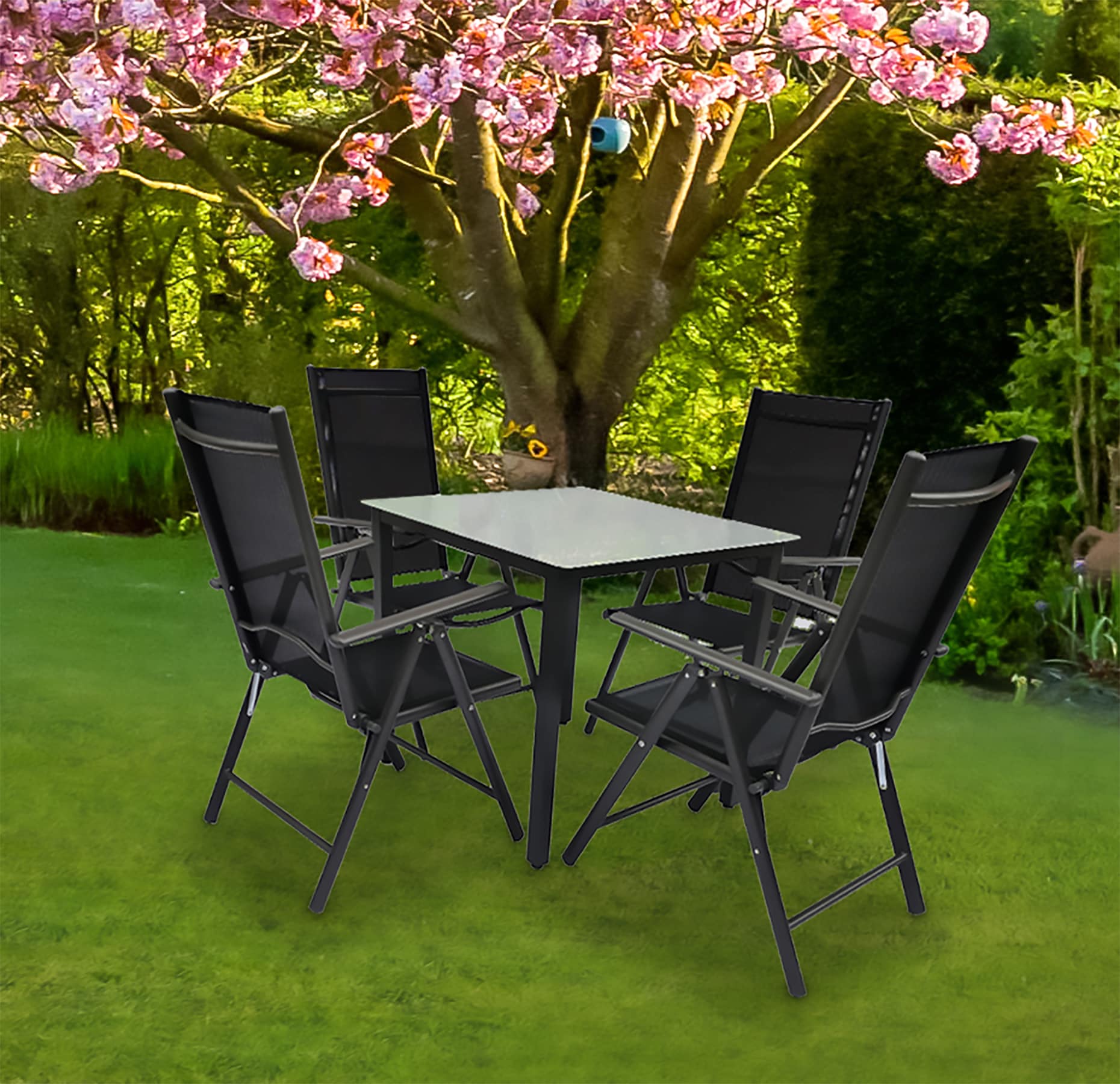 VCM Garten-Essgruppe »5 tlg. Alu Gartenset Sitzgruppe Tisch Stühle 80 MA« 5 tlg.
