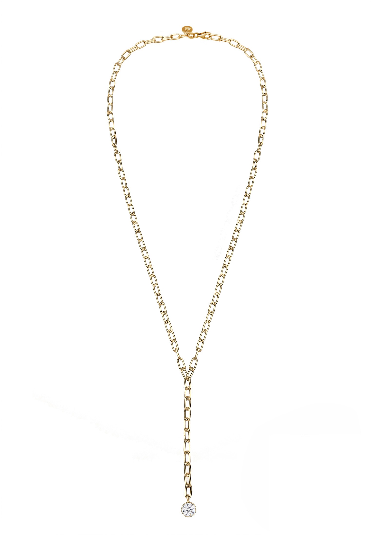 Elli Premium Collierkettchen »Y-Kette Geo Trend Kristalle 925 Silber«