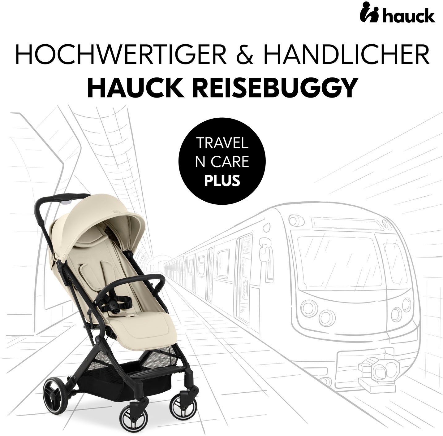 Hauck Kinder-Buggy »Travel N Care Plus Buggy, vanilla«, 22 kg