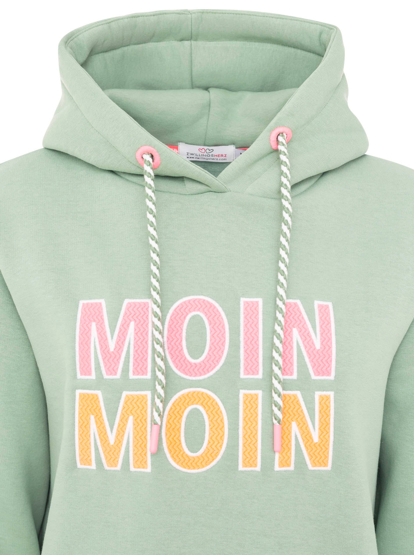 Zwillingsherz Hoodie »"Moin Moin"«, auffälliges Front Logo, Anker am Arm, Kapuze mit Kordel, Kängurutasche
