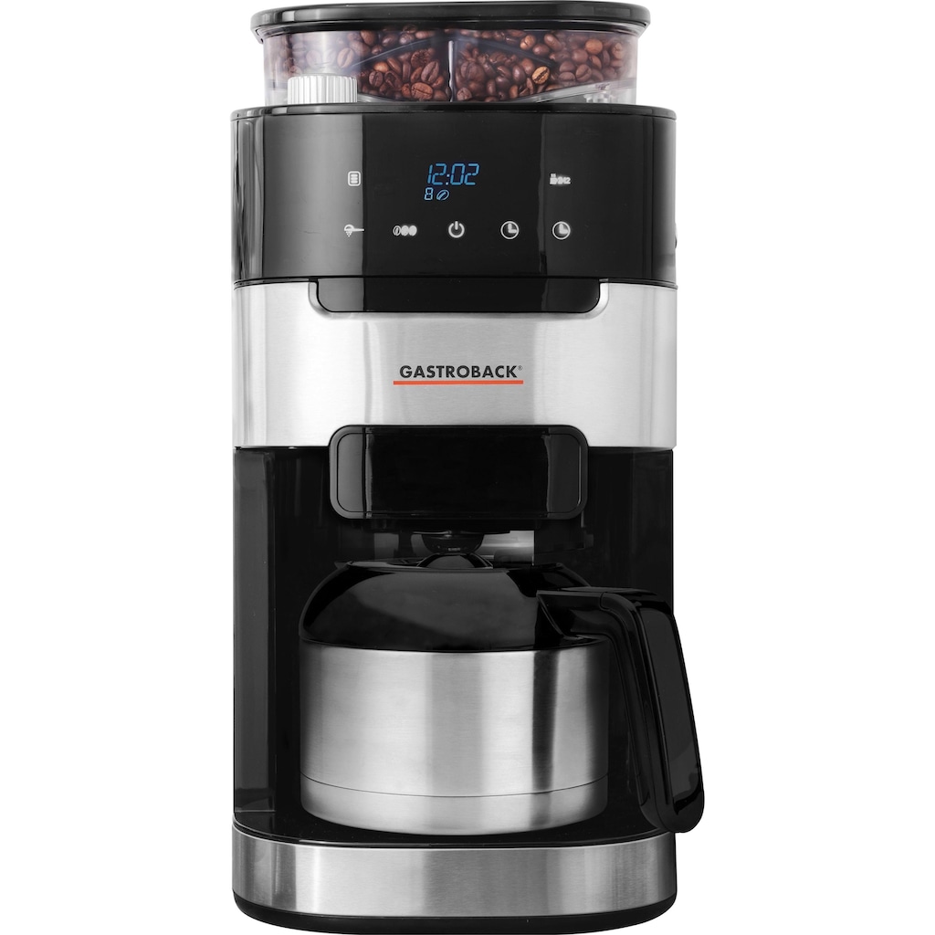 Gastroback Kaffeemaschine mit Mahlwerk »42711 S Grind & Brew Pro Thermo«, 1 l Kaffeekanne, Permanentfilter, 1x4