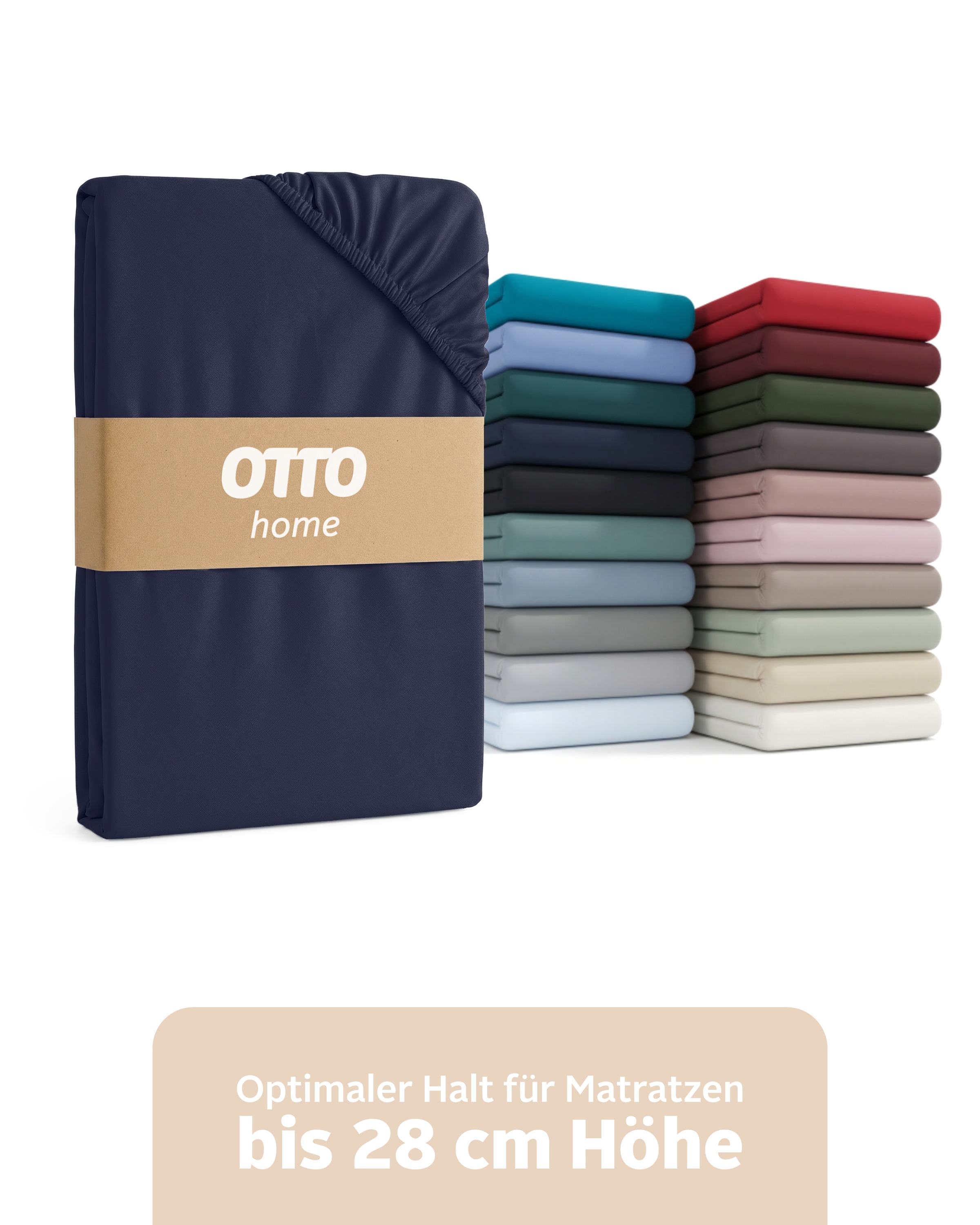 OTTO home "BLACKBERRY in PREMIUM und BASIC Qualität, 100% Baumwolle" für hohe Matratzen bis 28 cm, Bettlaken, Spannbetttuch, Boxspring