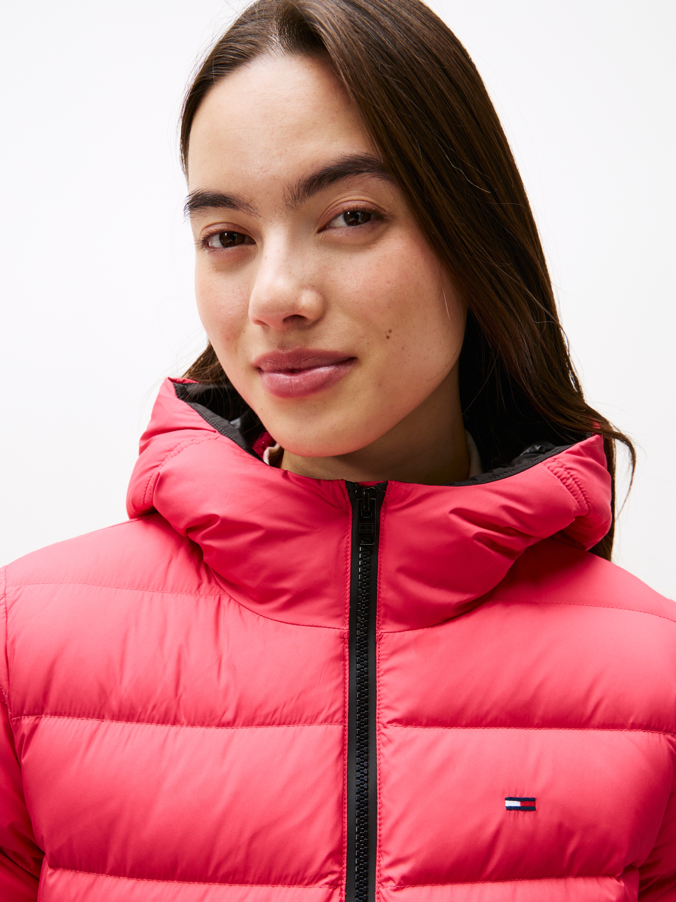 Tommy Jeans Steppjacke "TJW SLIM HOOD PRNT DOWN JCKT EXT", mit Kapuze günstig online kaufen