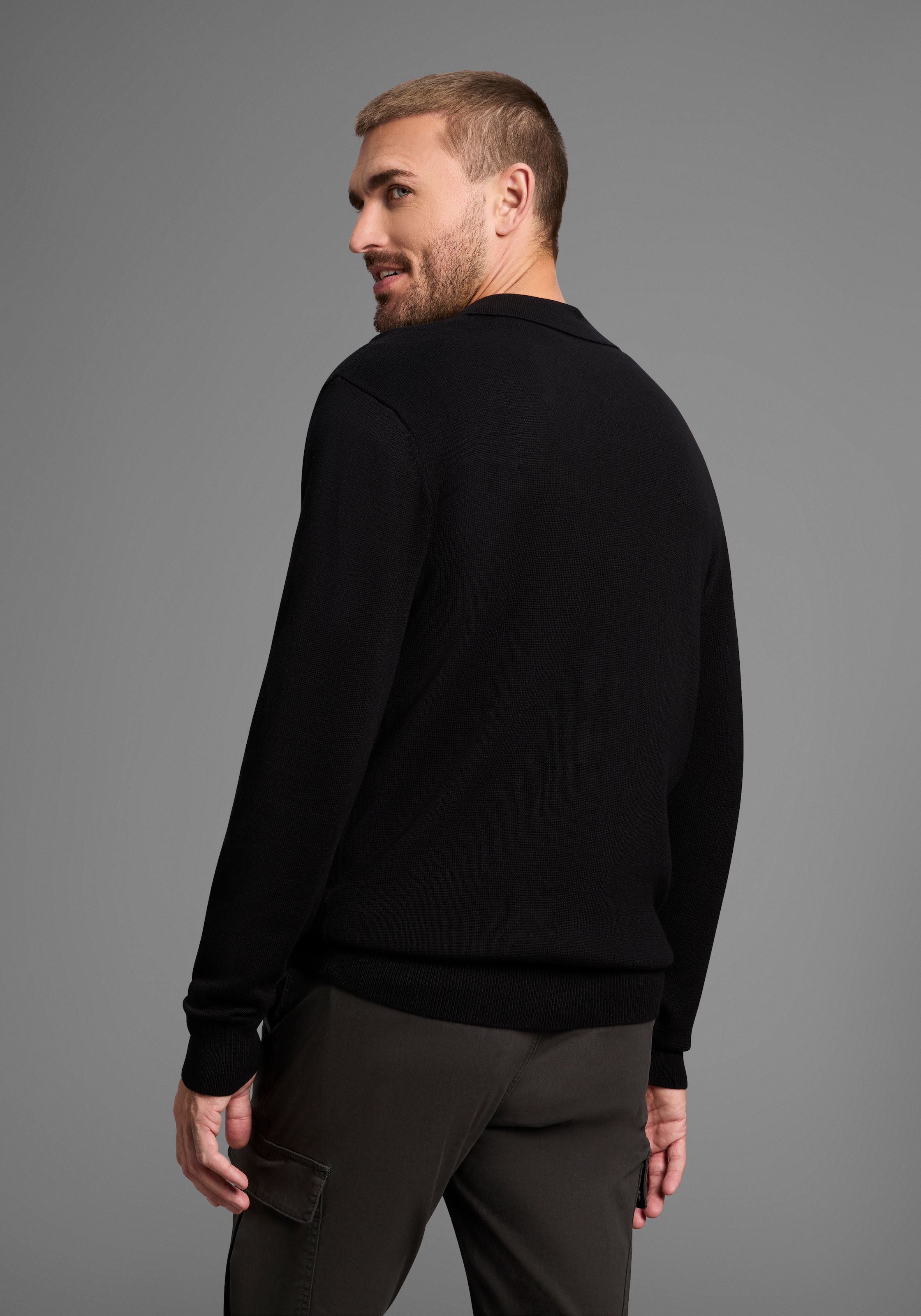 Bruno Banani Polokragenpullover, mit Reißverschluss und Brusttasche