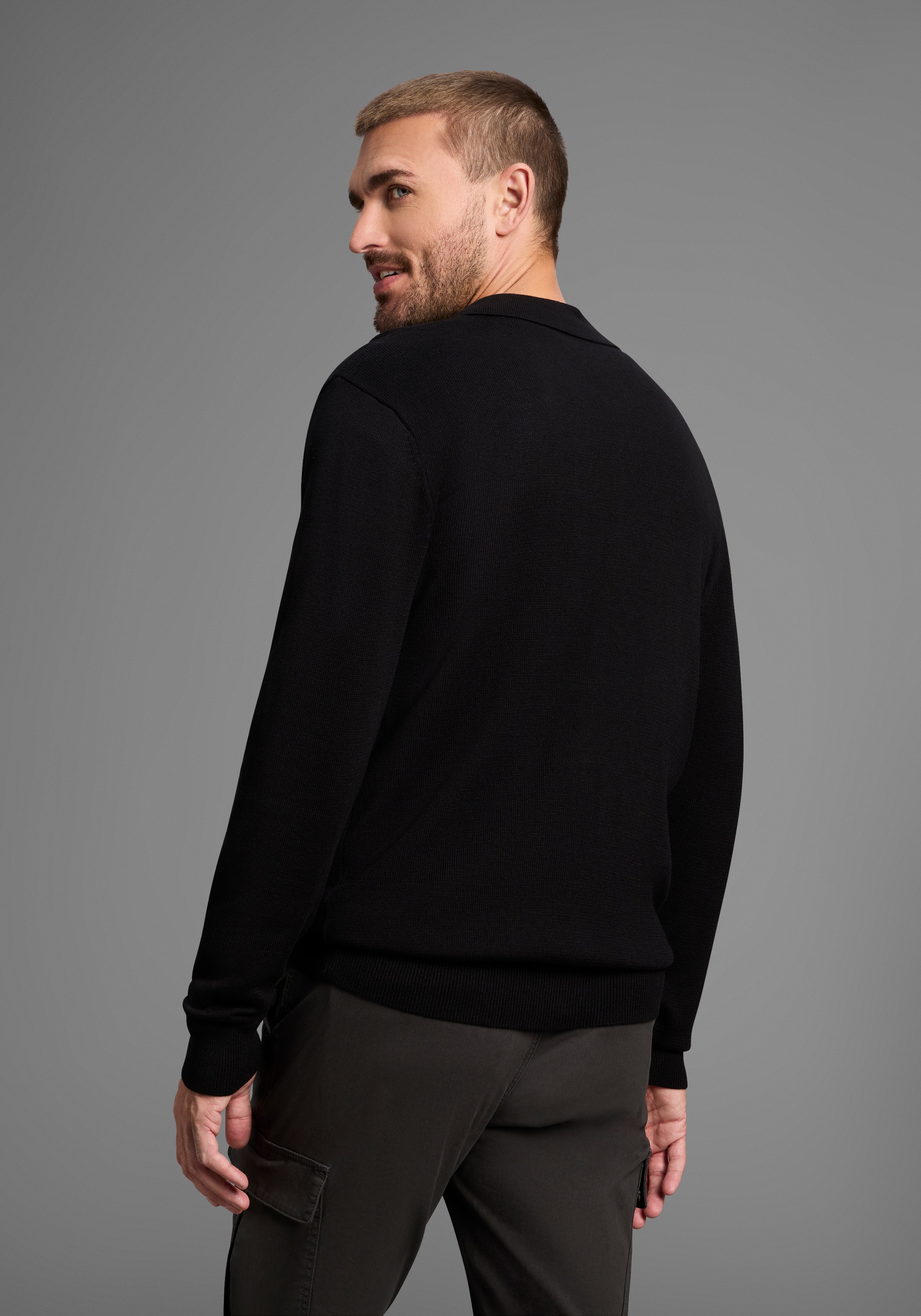 Bruno Banani Strickpullover mit Reißverschluss und Brusttasche günstig online kaufen