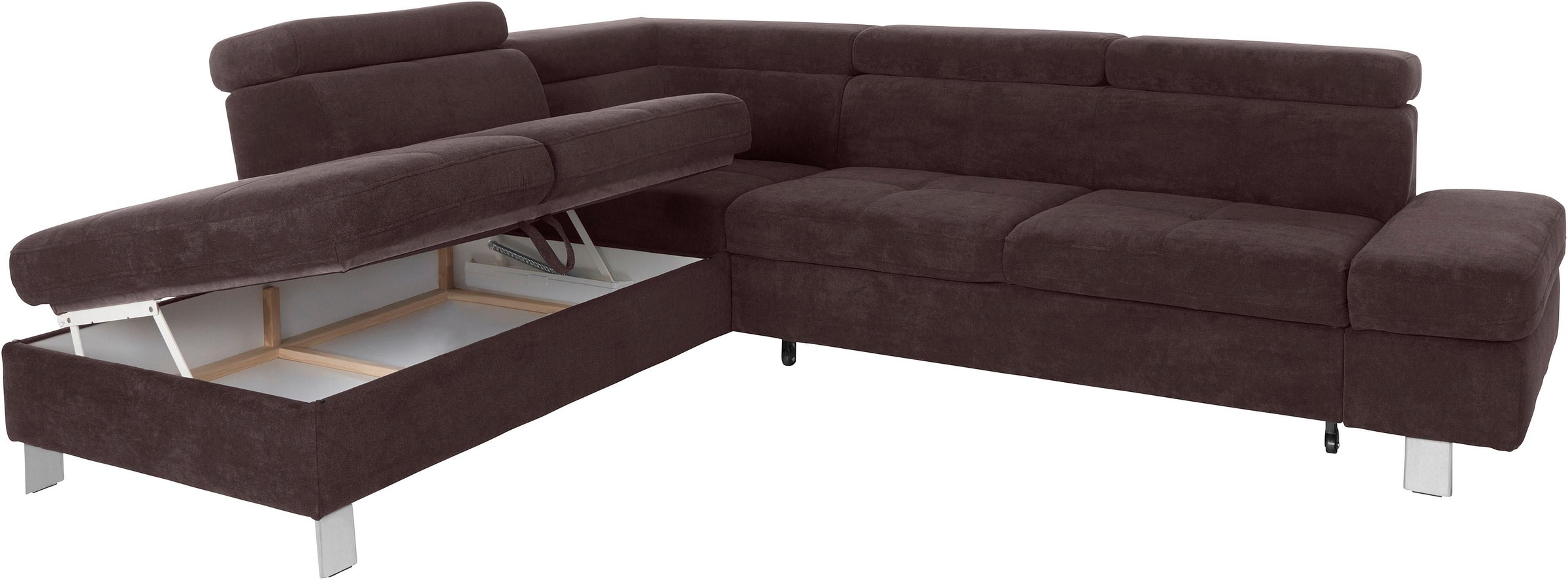 exxpo - sofa fashion Ecksofa »Fiji, L-Form«, mit Kopf- bzw. Rückenverstellung, wahlweise mit Bettfunktion