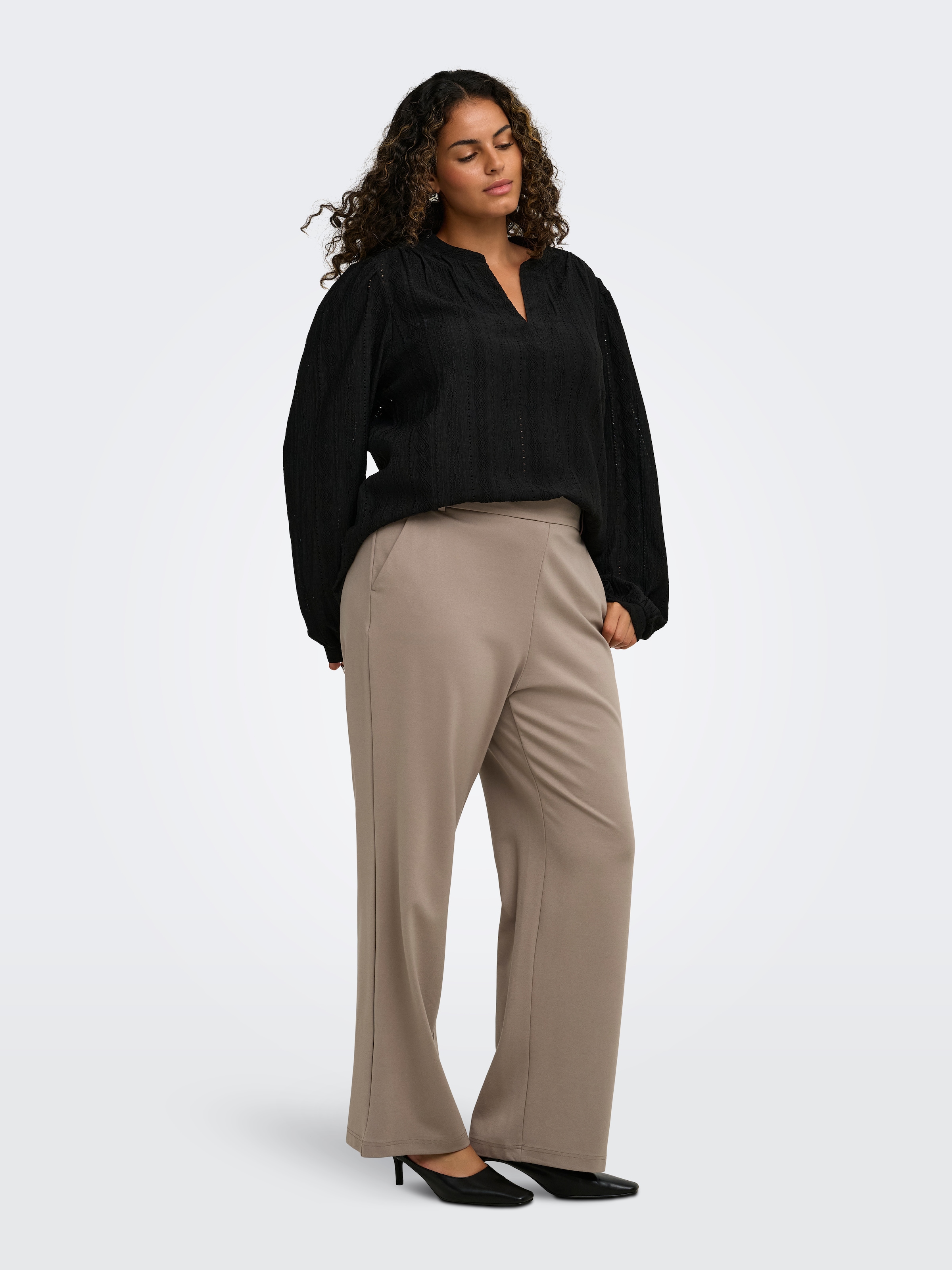 ONLY CARMAKOMA Anzughose »CARGOLDTRASH LIFE MW STRAIGHT PANT NOOS«  Viskosemischung, Regular Waist