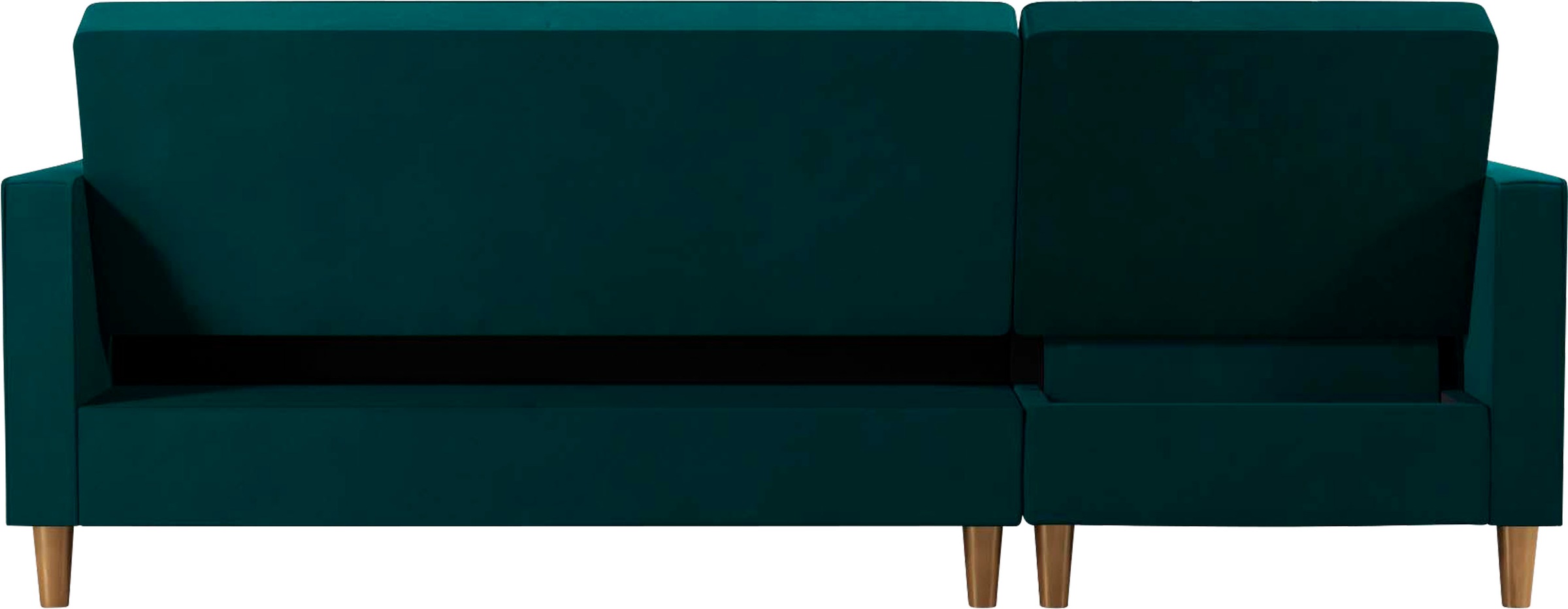 Cosmo Living Ecksofa »Liberty«, mit Schlafffunktion, Recamiere mit Stauraum beidseitig montierbar
