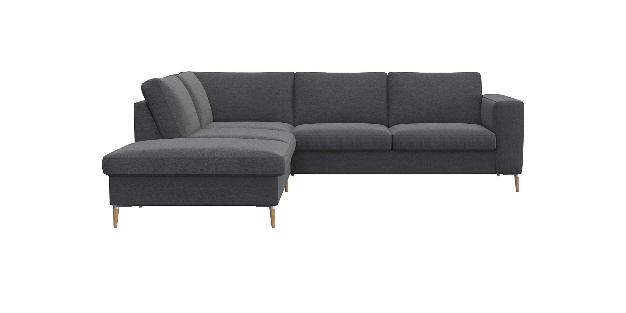 FLEXLUX Ecksofa "Fiore, L-Form", breite Armlehnen, Füße Alu/Eiche, B/T 241/ günstig online kaufen