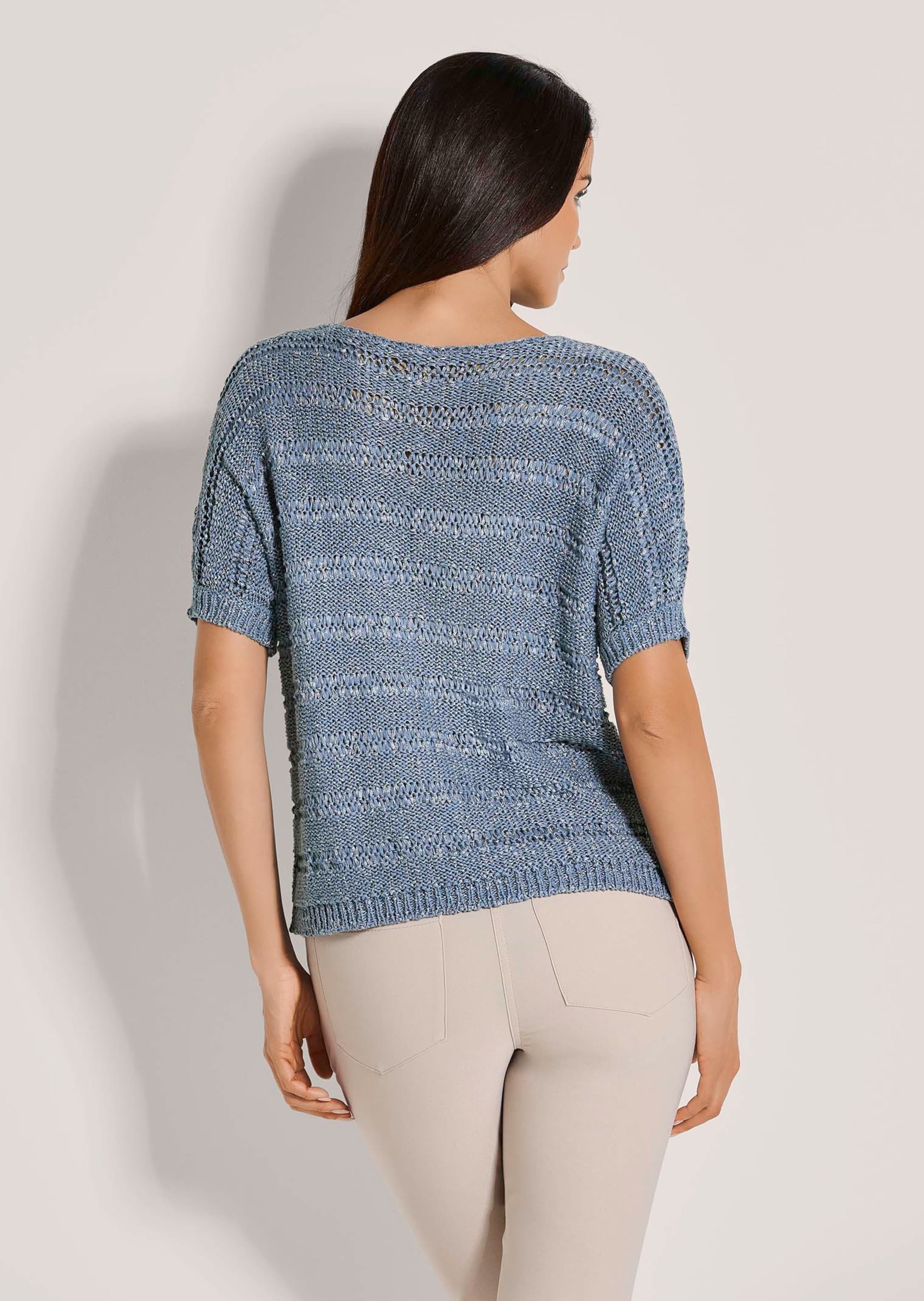 MADELEINE Longpullover »Pullover Bändchen-Pullover mit Glanz-Effekt«