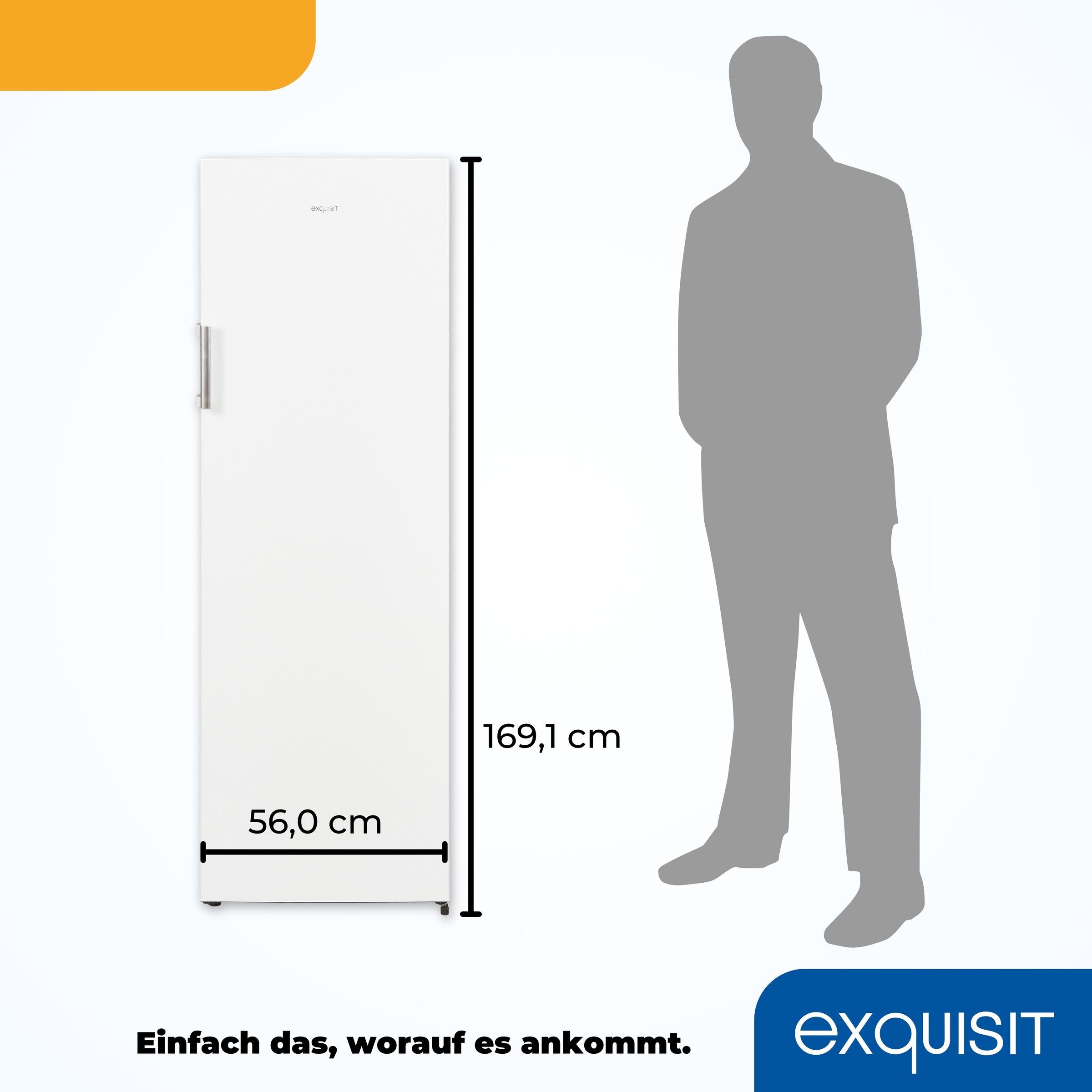 exquisit Gefrierschrank »GS271-NF-H-010E weiss«, 169,1 cm hoch, 55,9 cm breit, 194 L Volumen, NoFrost, Schnellgefrieren, 4 Sterne