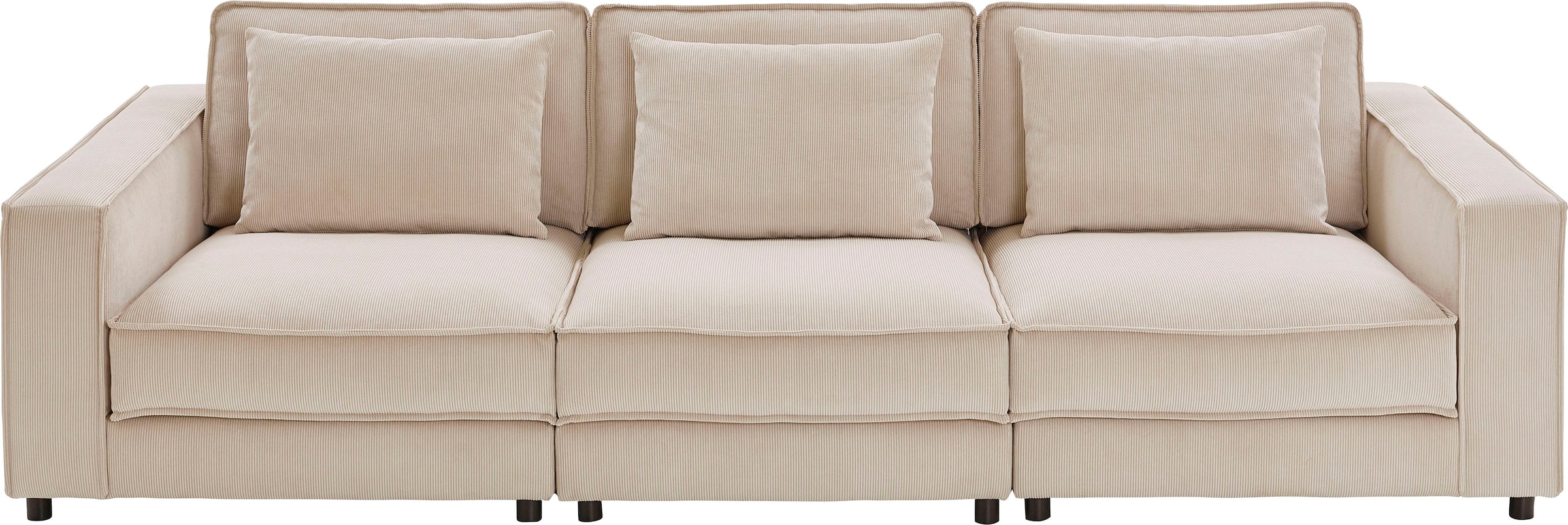 ATLANTIC home collection 3-Sitzer »Valan«, XXL-Sitzfläche, mit Cord-Bezug, frei stellbar, mit Wellenunterfederung