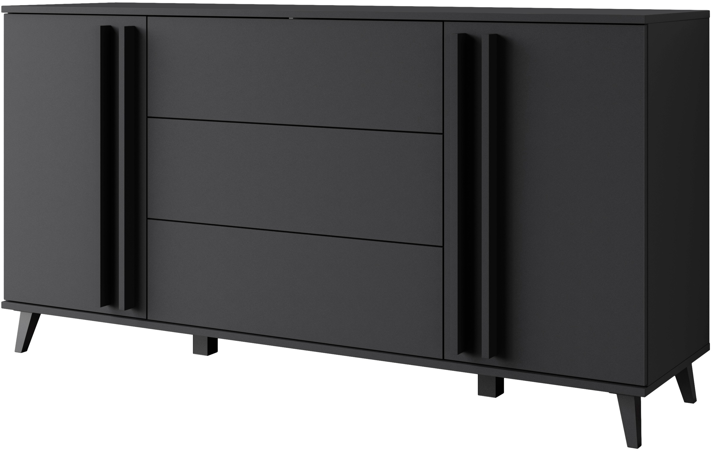 INOSIGN Sideboard »Helsinki, Kommode mit 2 Türen und 3 Schubladen, Breite 150 cm«, (1 St.), Push-to-Open-Schubladen, höhenverstellbare Einlegeböden