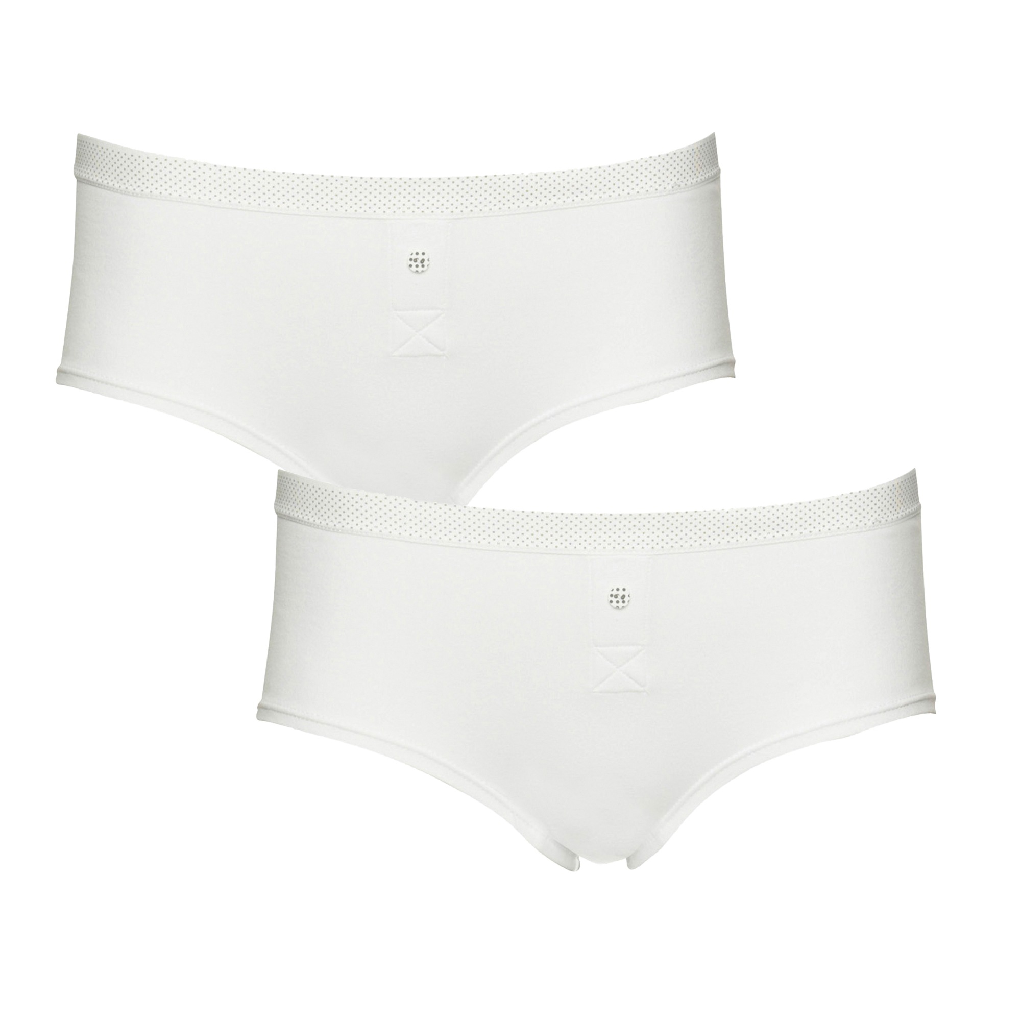 Mädchen Boxershorts "Anny", BOOBS & BLOOMERS, Gr. M, weiß, Single Jersey, Obermaterial: 95% Baumwolle, 5% Elasthan, Unterhosen, Knopf als Deko, eng,