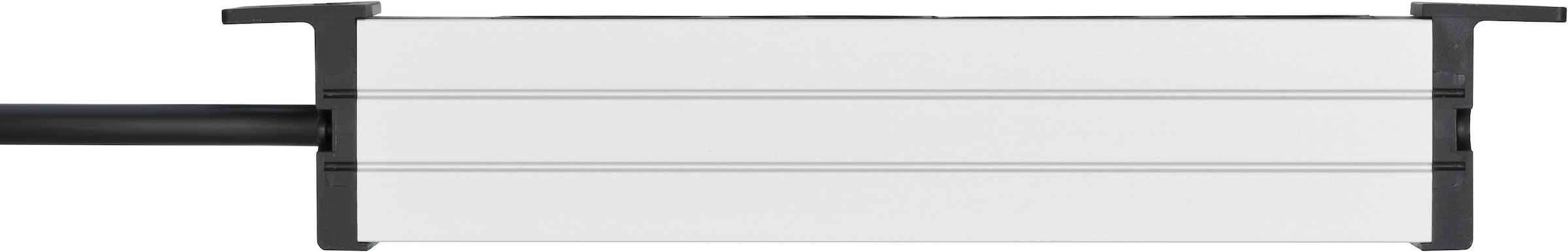 Brennenstuhl Steckdosenleiste »Alu-Line 10"«, 4-fach, (Kabellänge 2 m), Schutzkontakt-Steckdosen in 45°-Anordnung