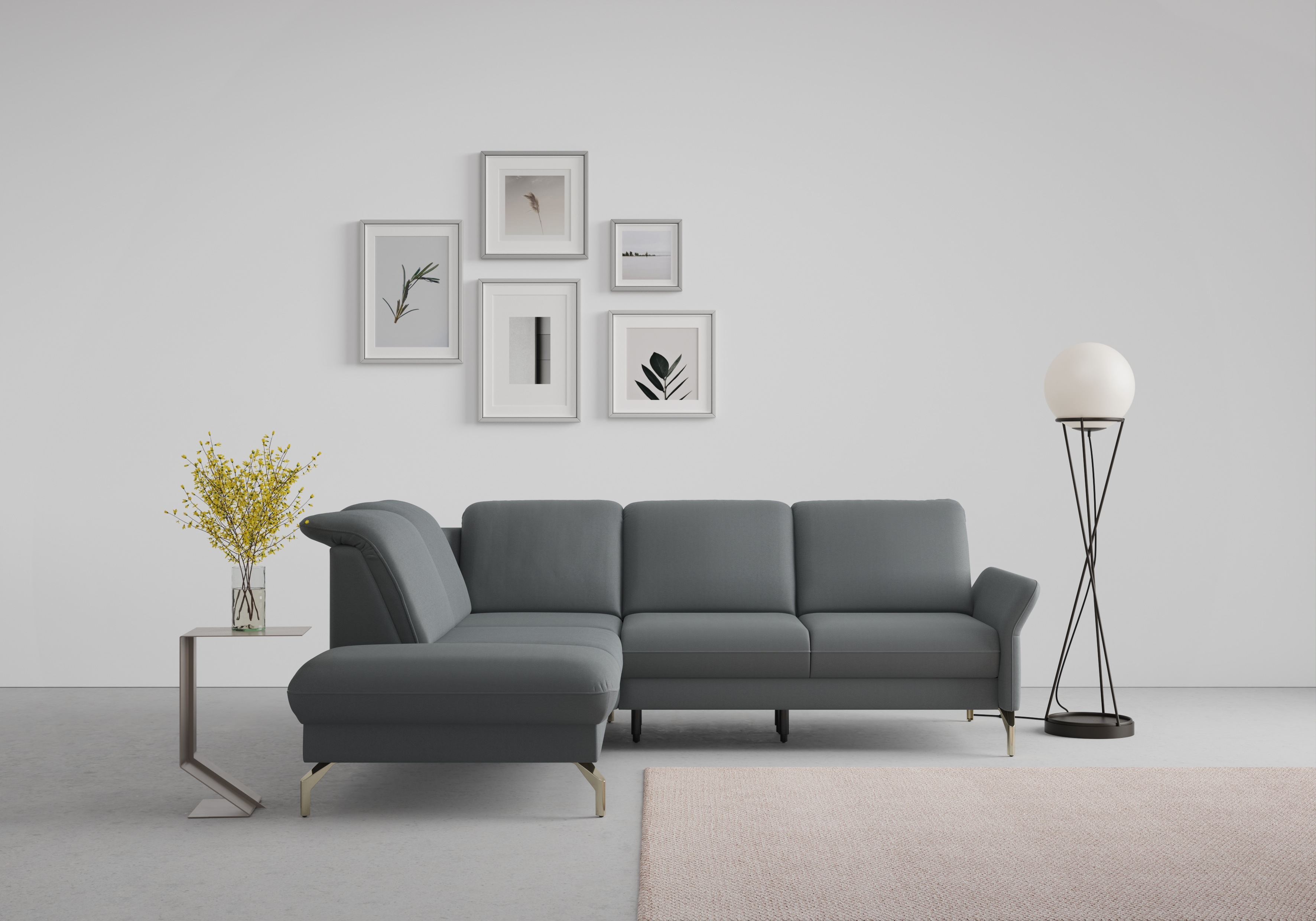 Thumbnail - sit&more Ecksofa "Fashion L-Form", wahlweise mit Kopfteilverstellung, Vorziehsitz, motorisch, Nickelfüße