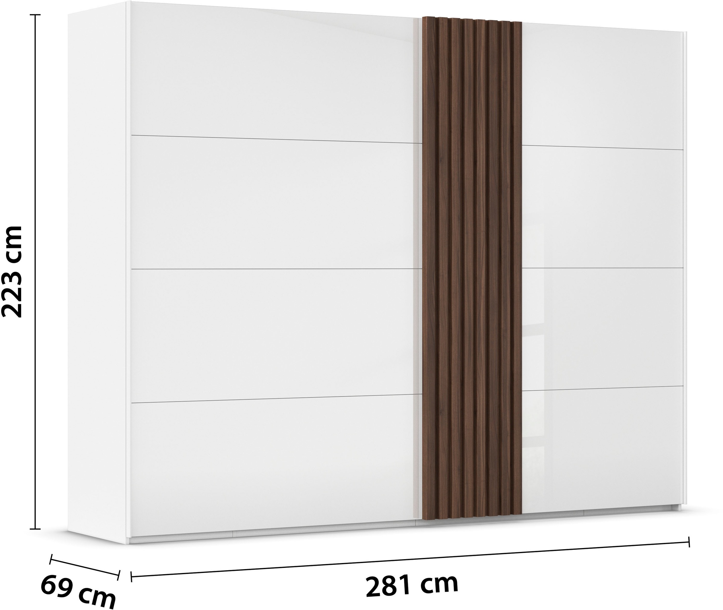 rauch Schwebetürenschrank »Kleiderschrank Schrank Garderobe Wäscheschrank TEGIO«, mit hochwertigen Holzdekoraufleistung und Glasfront MADE IN GERMANY