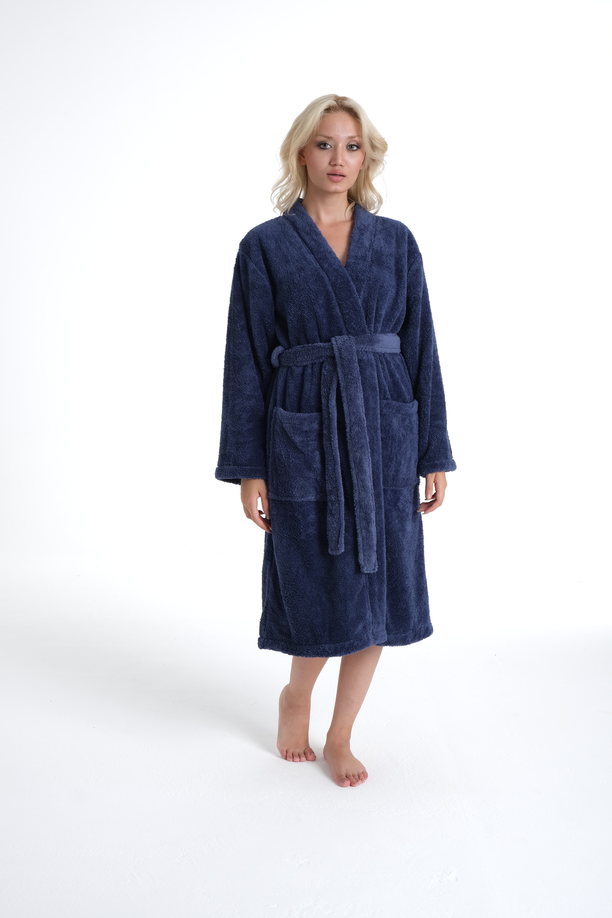 my home Unisex-Bademantel »Lillou Kimono, ideal für Sauna & Spa, Hotelbademantel, Morgenmantel«, (1 St.), kuschelig weicher Fleece, für Damen und Herren, XS-3XL