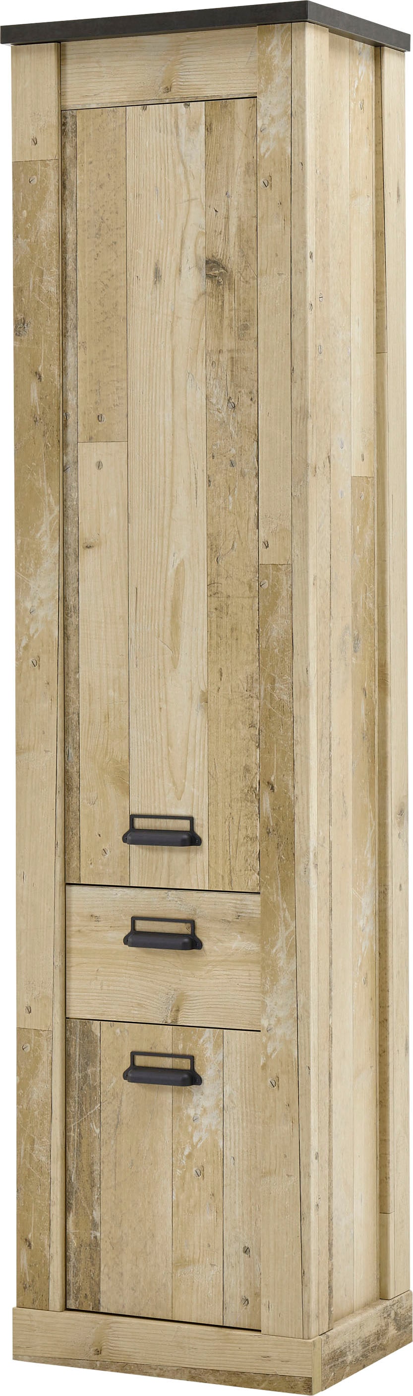 Home affaire Stauraumschrank »SHERWOOD«, in modernem Holz Dekor, mit Apothekergriffen aus Metall, Höhe 201 cm