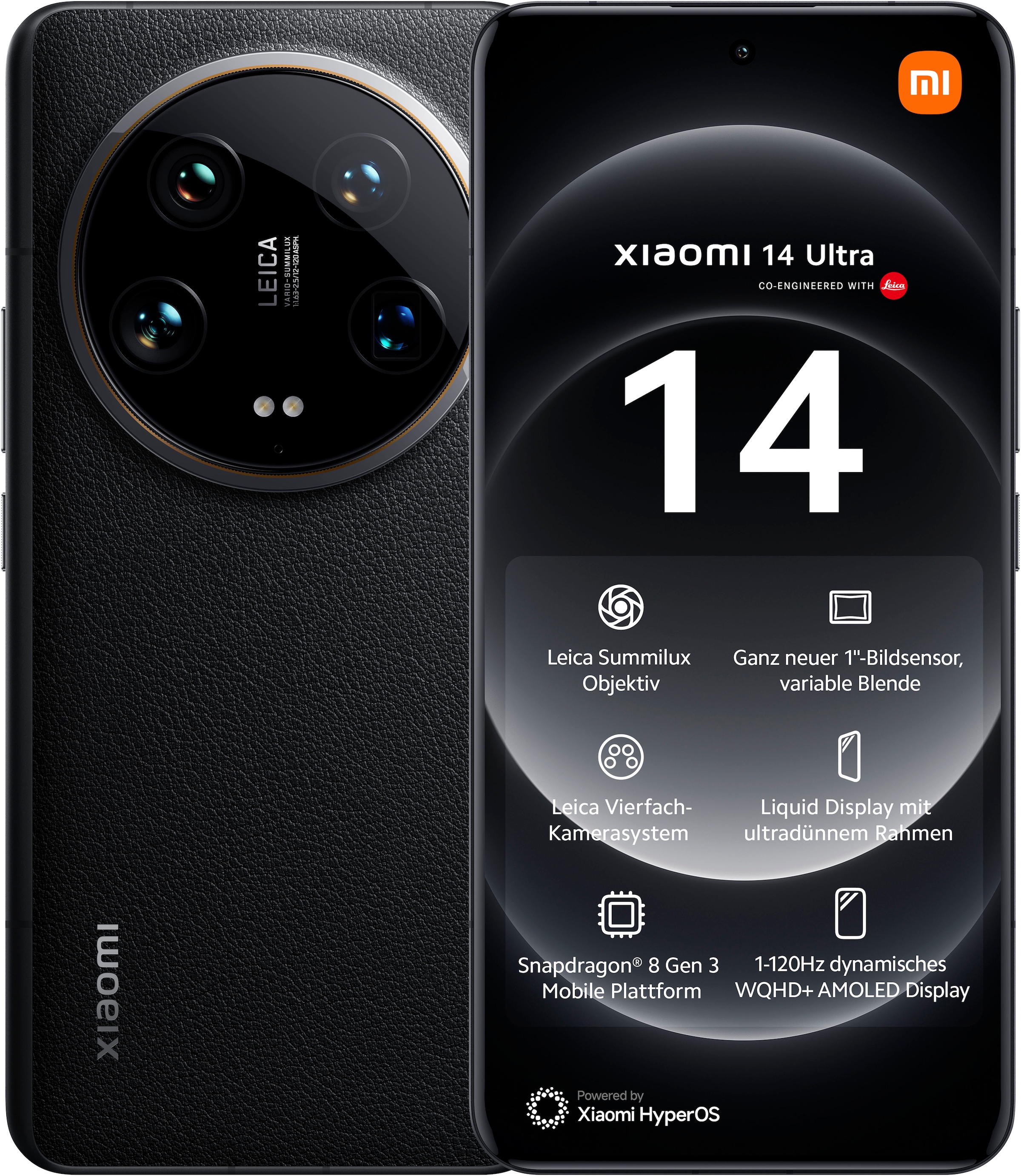 Smartphone »14 Ultra 512GB«, schwarz, 17,09 cm/6,73 Zoll, 512 GB Speicherplatz, 50 MP...