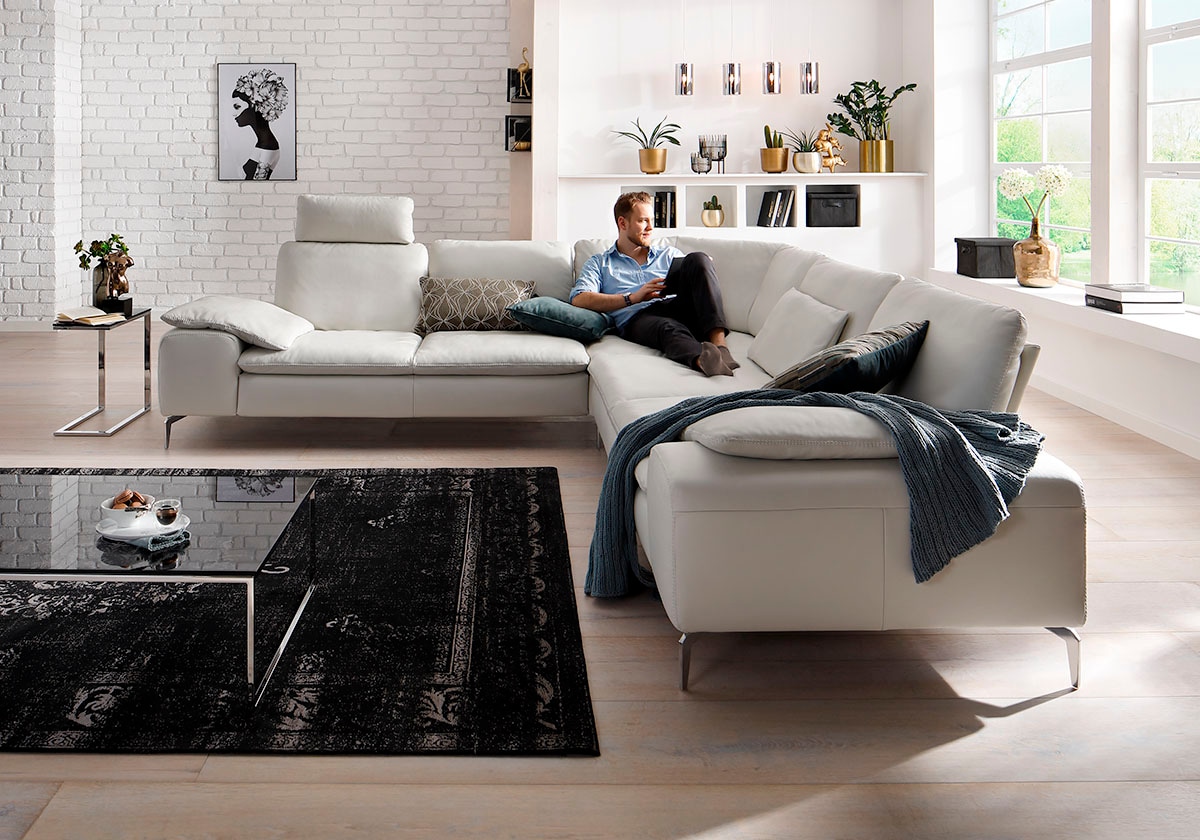 Ecksofa »valentinoo«, (Set), mit Sitztiefenverstellung, Breite 318 cm