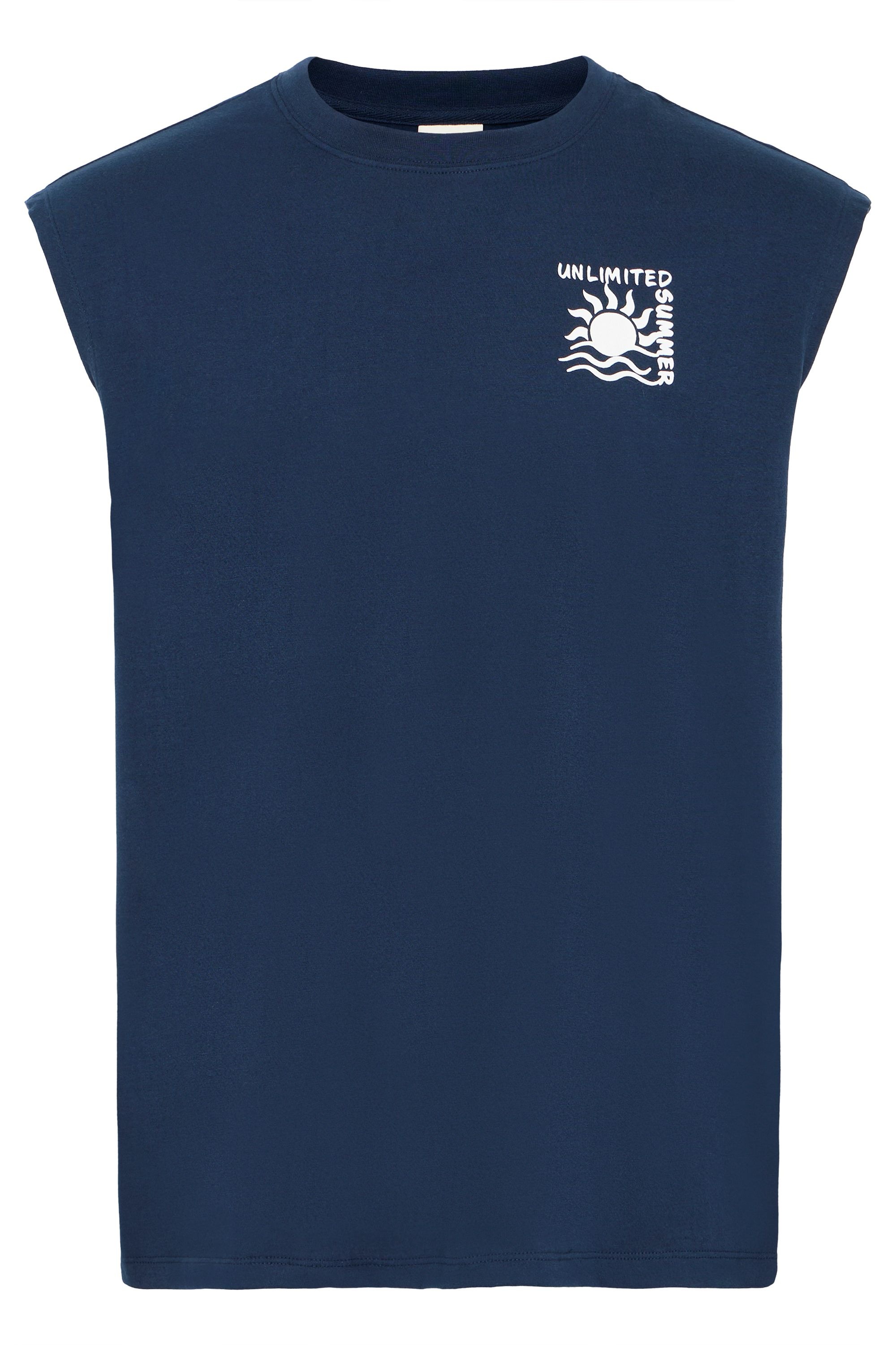 SOLID Herren Longtop "Rundhalsshirt SDOlav", blau, Gr. XL, Obermaterial: 50% Baumwolle CO. 50% Polyester PES., Tops