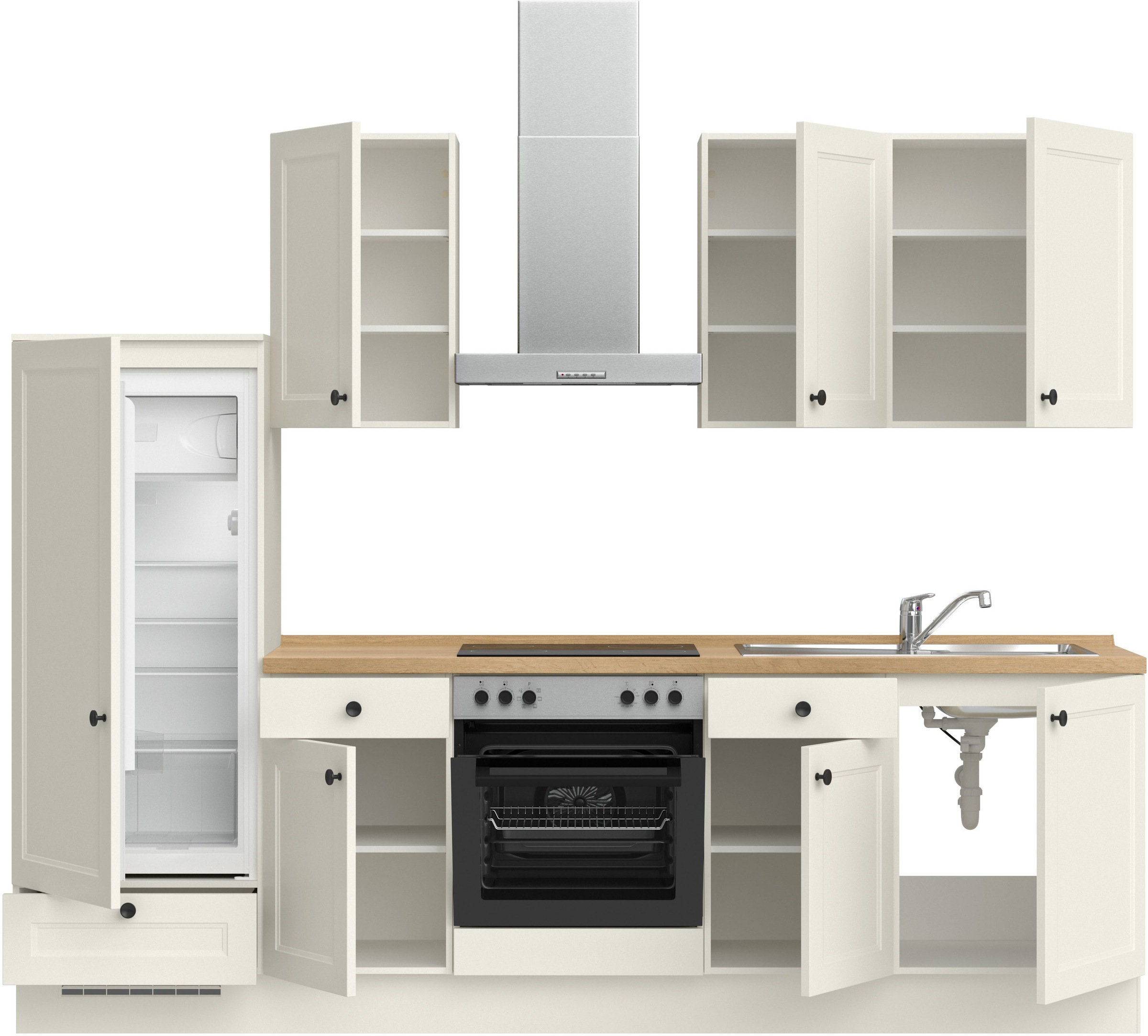 nobilia® Küchenzeile »"Cascada I"«, vormontiert, Ausrichtung wählbar, Breite 270 cm, wahlw. mit E-Geräten