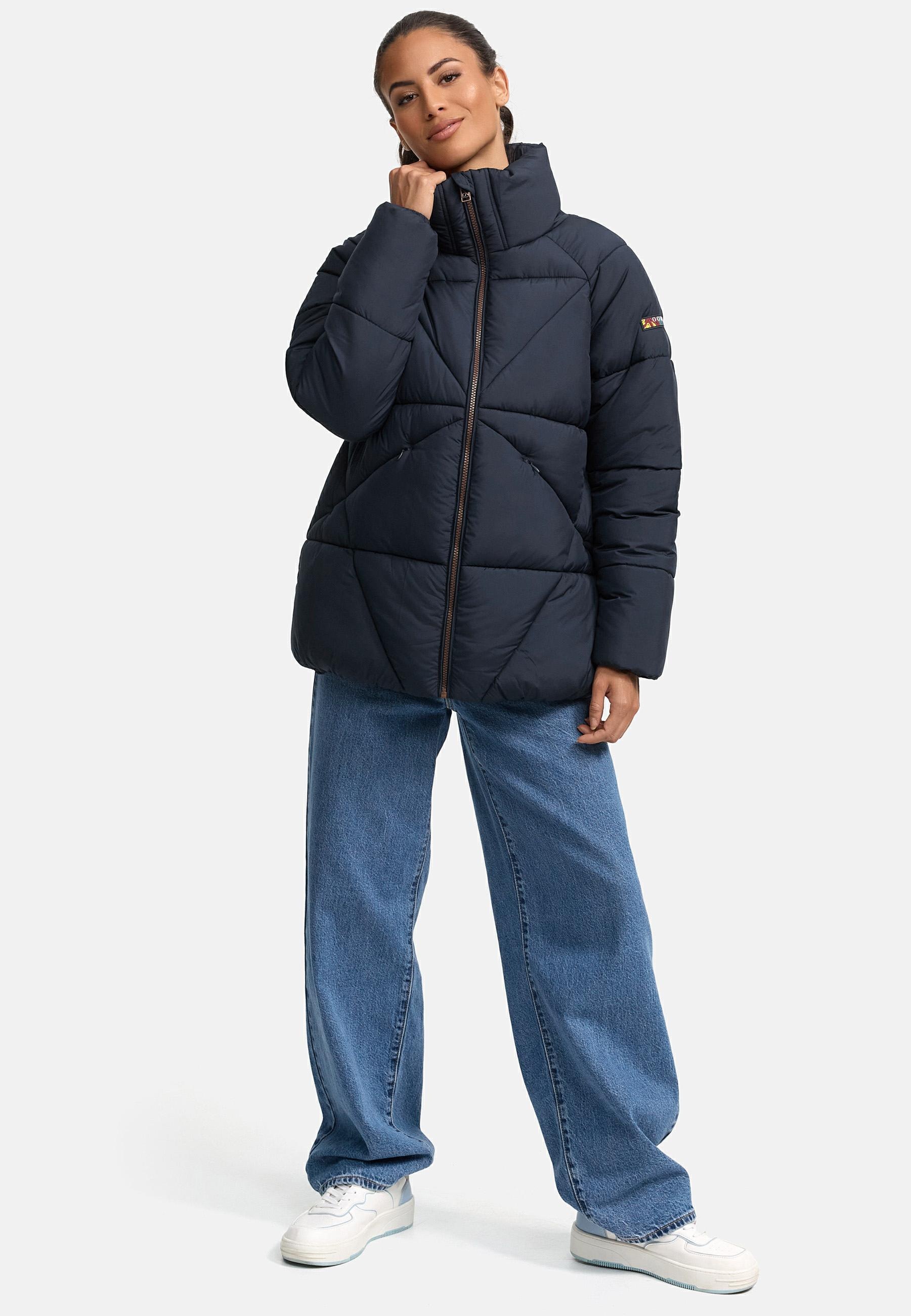 Navahoo Steppjacke »Schokolinaa 14«, ohne Kapuze, Winterjacke mit modischer Steppung & hohem Kragen