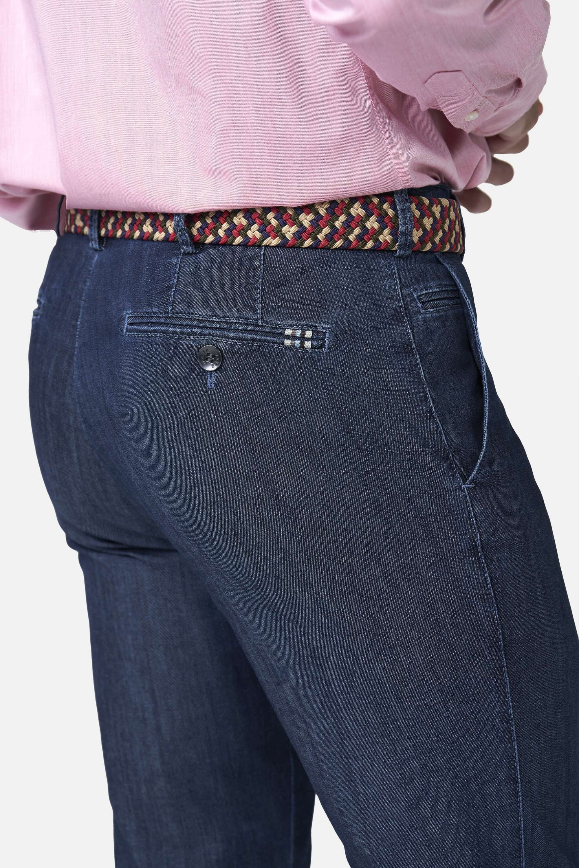Regular-fit-Jeans MEYER "Bonn 1-4020", Herren, Gr. 28, Normalgrößen, blau stone, 81% Baumwolle, 17% Polyester, 2% Elasthan, unifarben, regular fit lang, Jeans, Ultraleicht-Denim 3