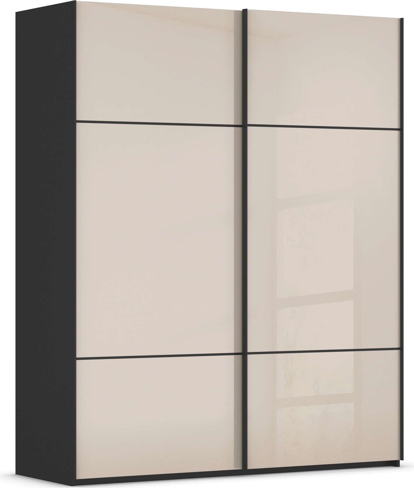 rauch "Kleiderschrank Schrank Garderobe Schlafzimmerschrank SCALE-TRIO" edle dreigeteilte Front mit 2 Zierleisten Glasfront MADE IN GERMANY