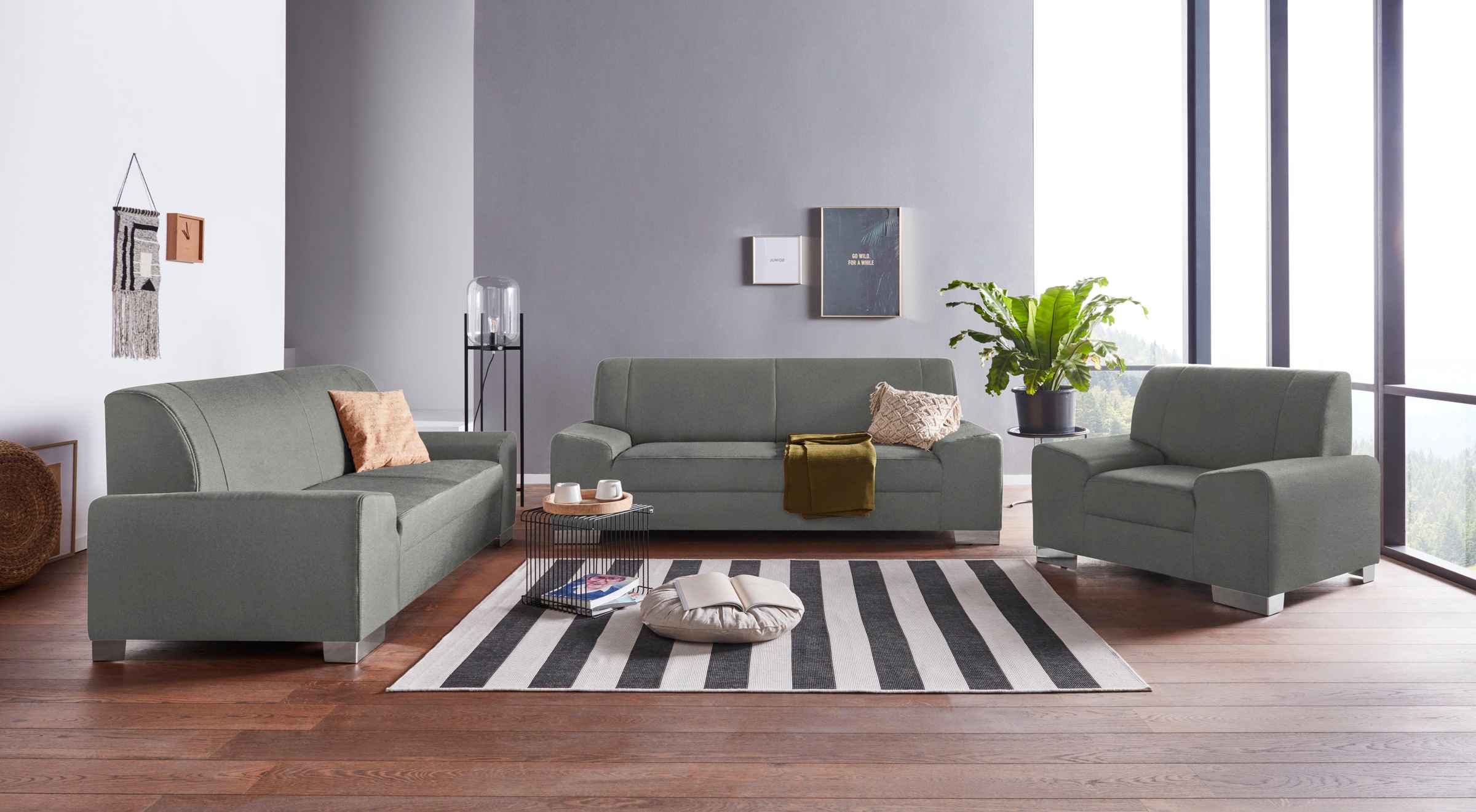 Thumbnail - DOMO collection 2-Sitzer "Anzio in kubischer Formensprache, flache Armlehnen, Breite 184cm" wahlweise mit Federkern