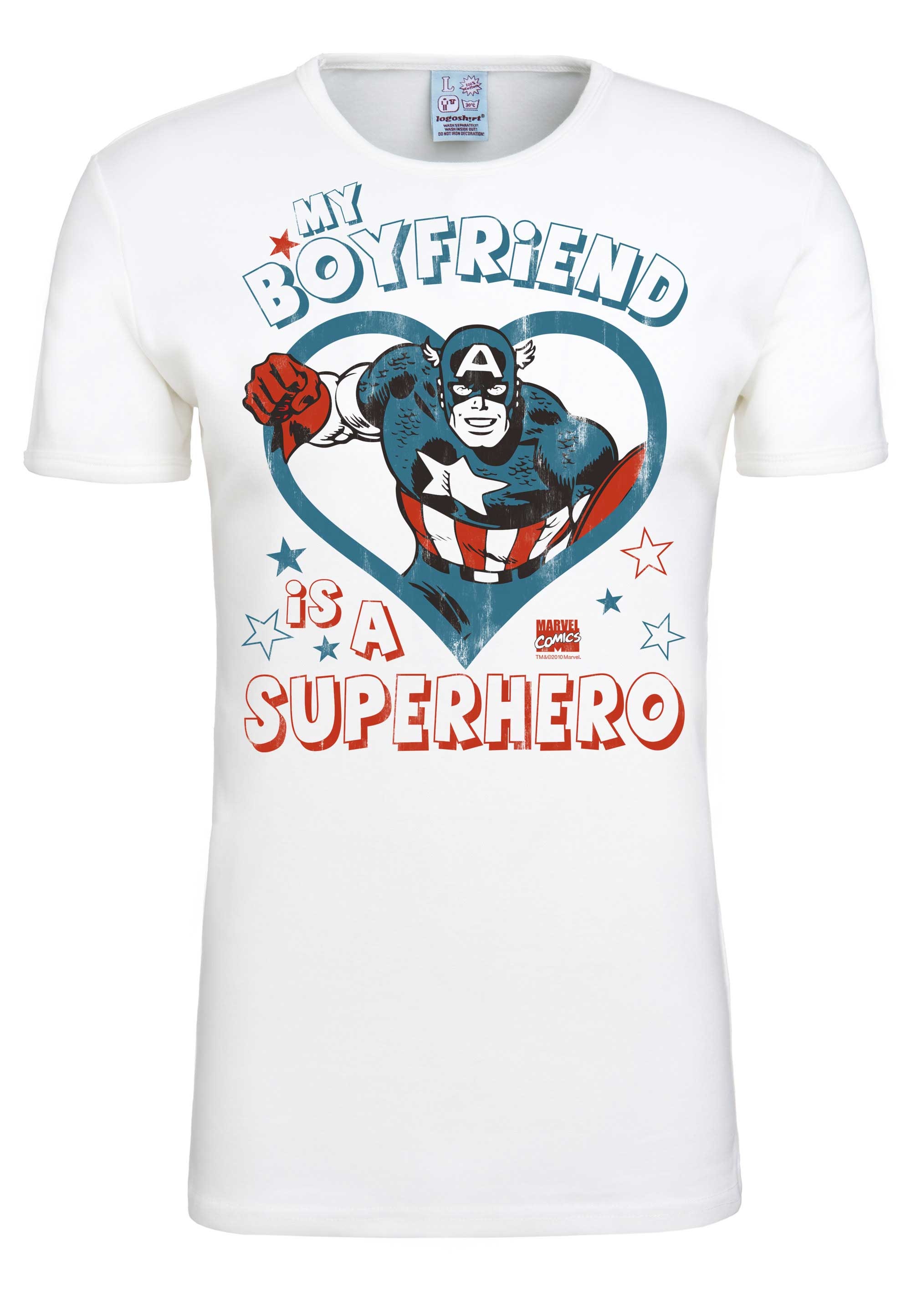 LOGOSHIRT T-Shirt »Marvel - Captain America - Boyfriend«, mit Captain America-Frontprint