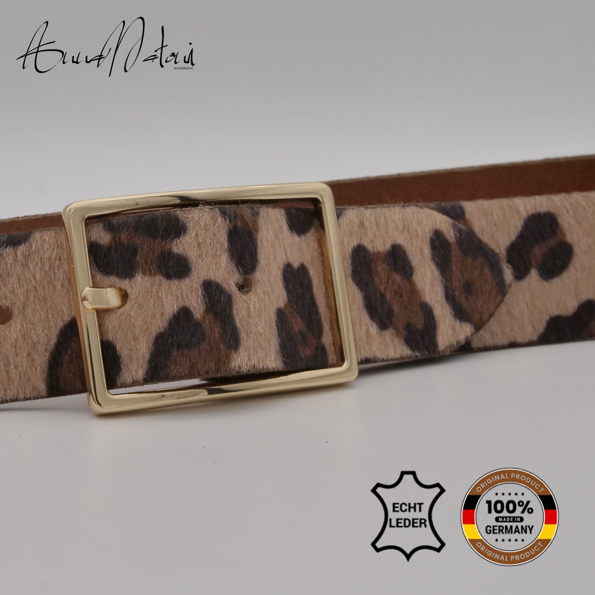 AnnaMatoni Ledergürtel »AnnaMatoni Damen Ledergürtel in hochwertigem Kunstfell in Leo«