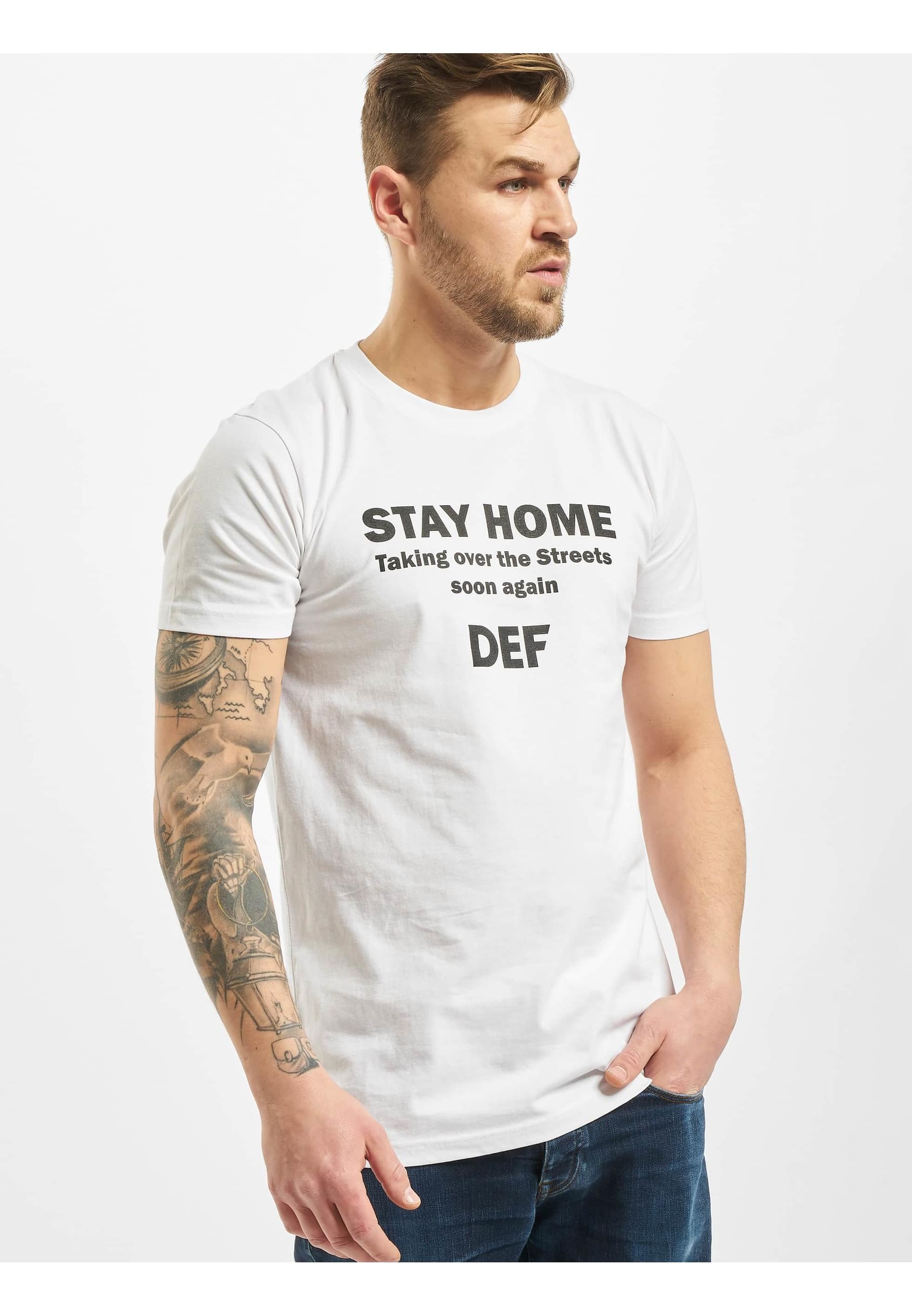DEF Kurzarmshirt »DEF Herren Stay Home T-Shirt«, (1 tlg.)