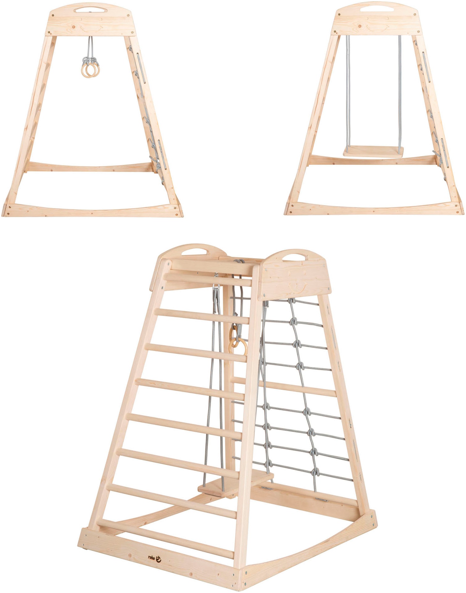 roba® Klettergerüst »Montessori Indoor Spielturm«, Belastbar bis 70 kg