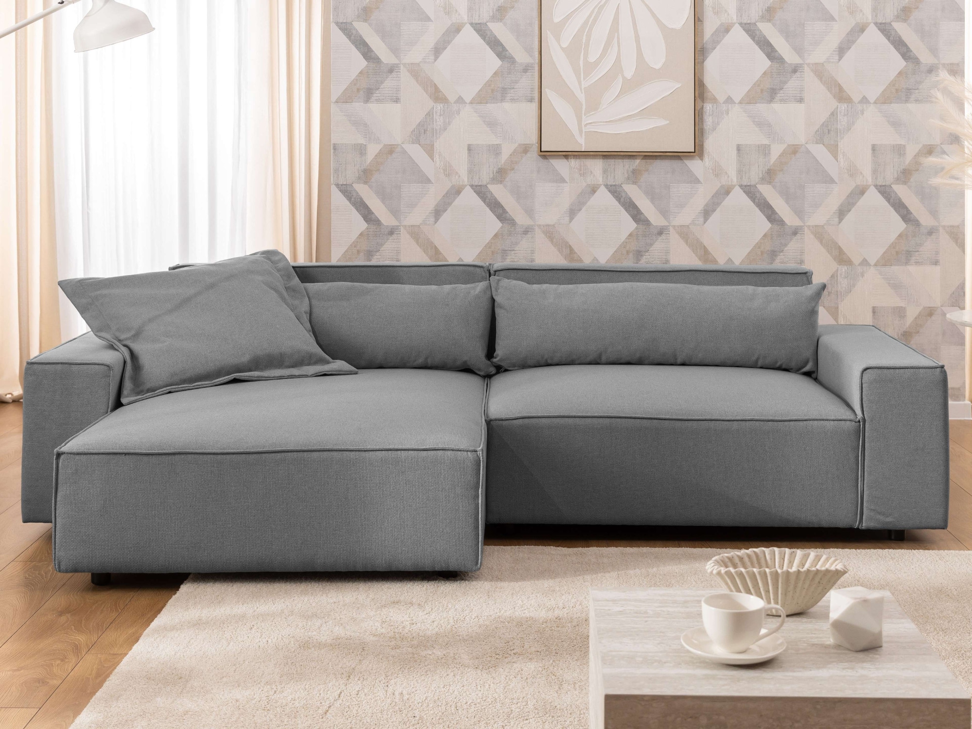 OTTO home Ecksofa "KINLEE Design-Sofa mit Recamiere rechts/links, Maße B/T/ günstig online kaufen