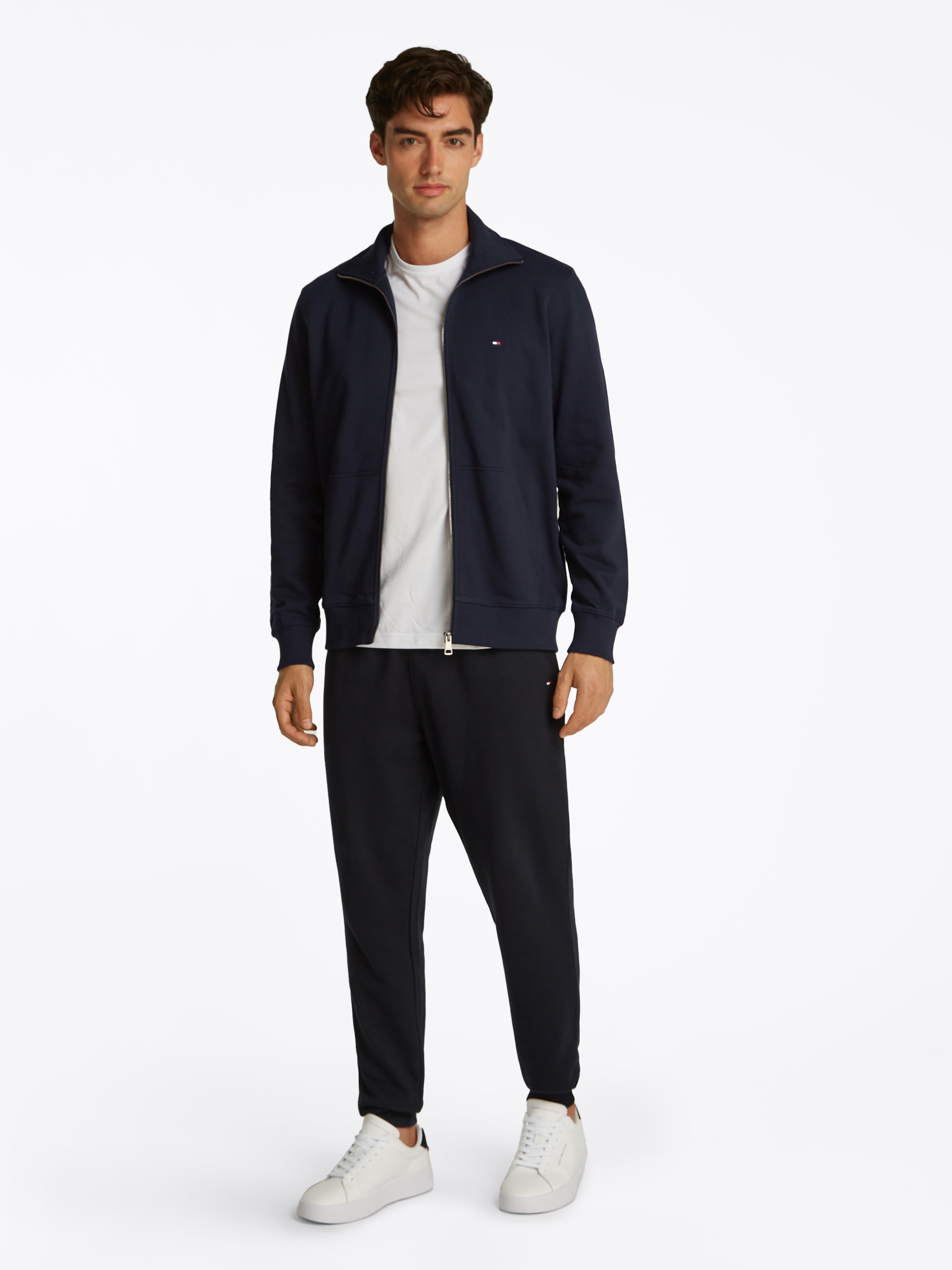 Tommy Hilfiger Sweatjacke »ESSENTIAL TERRY ZT STAND COLLAR«